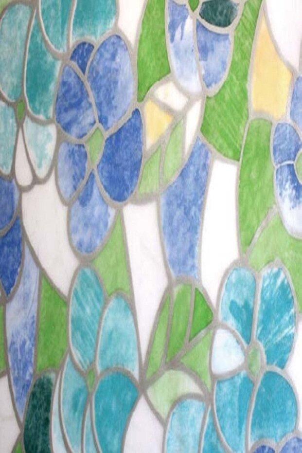 Bien Exclusive (50CM X 2MT), 1 M² Cm Vitray Pencere Desen Şeffaf Yapışkanlı Kaplama Pvc Folyo F-63