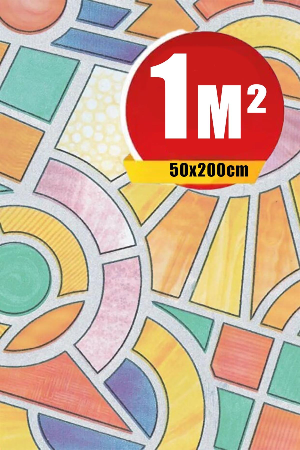 Bien Exclusive (50CM X 2MT), 1 M² Cm Vitray Pencere Desen Şeffaf Yapışkanlı Kaplama Pvc Folyo F-60