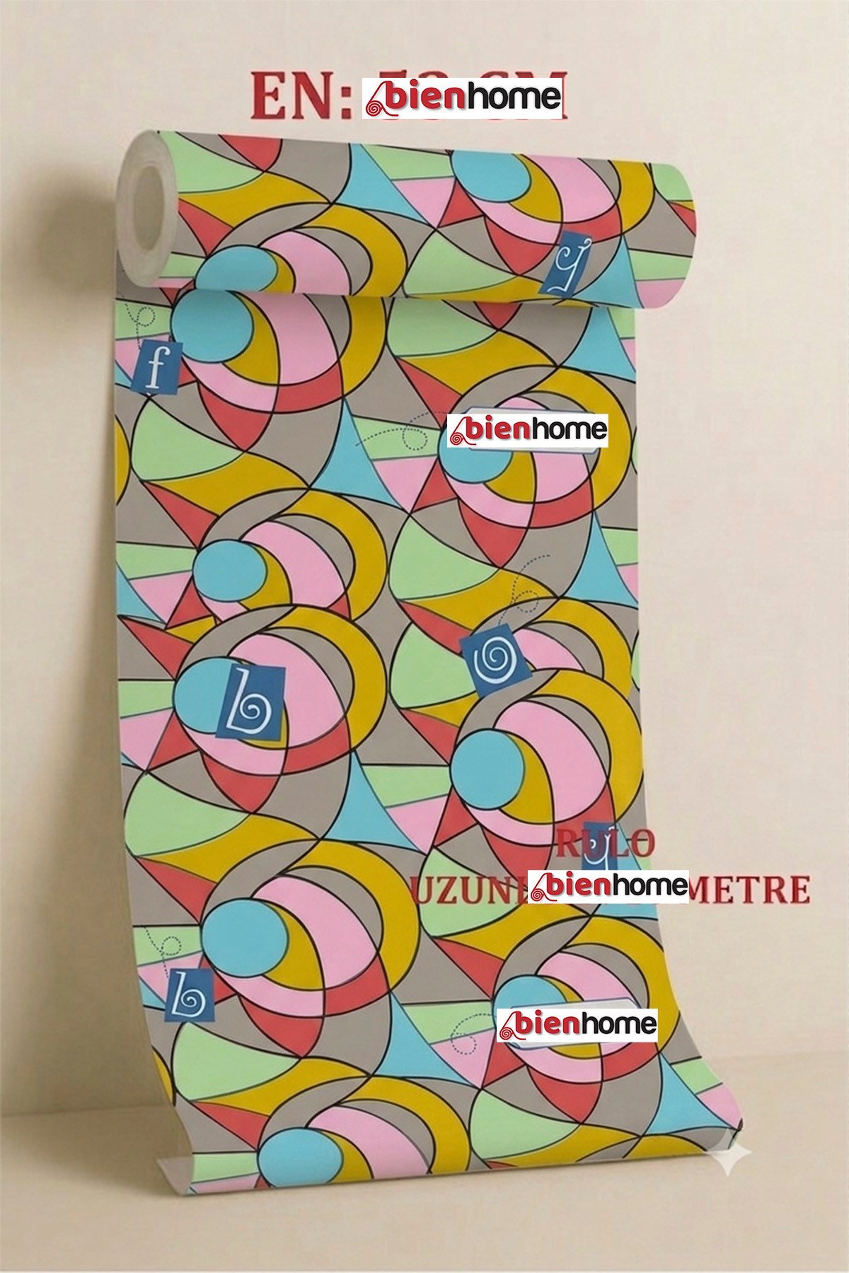 Bien Exclusive (50CM X 2MT), 1 M² Cm Vitray Pencere Desen Şeffaf Yapışkanlı Kaplama Pvc Folyo F-60