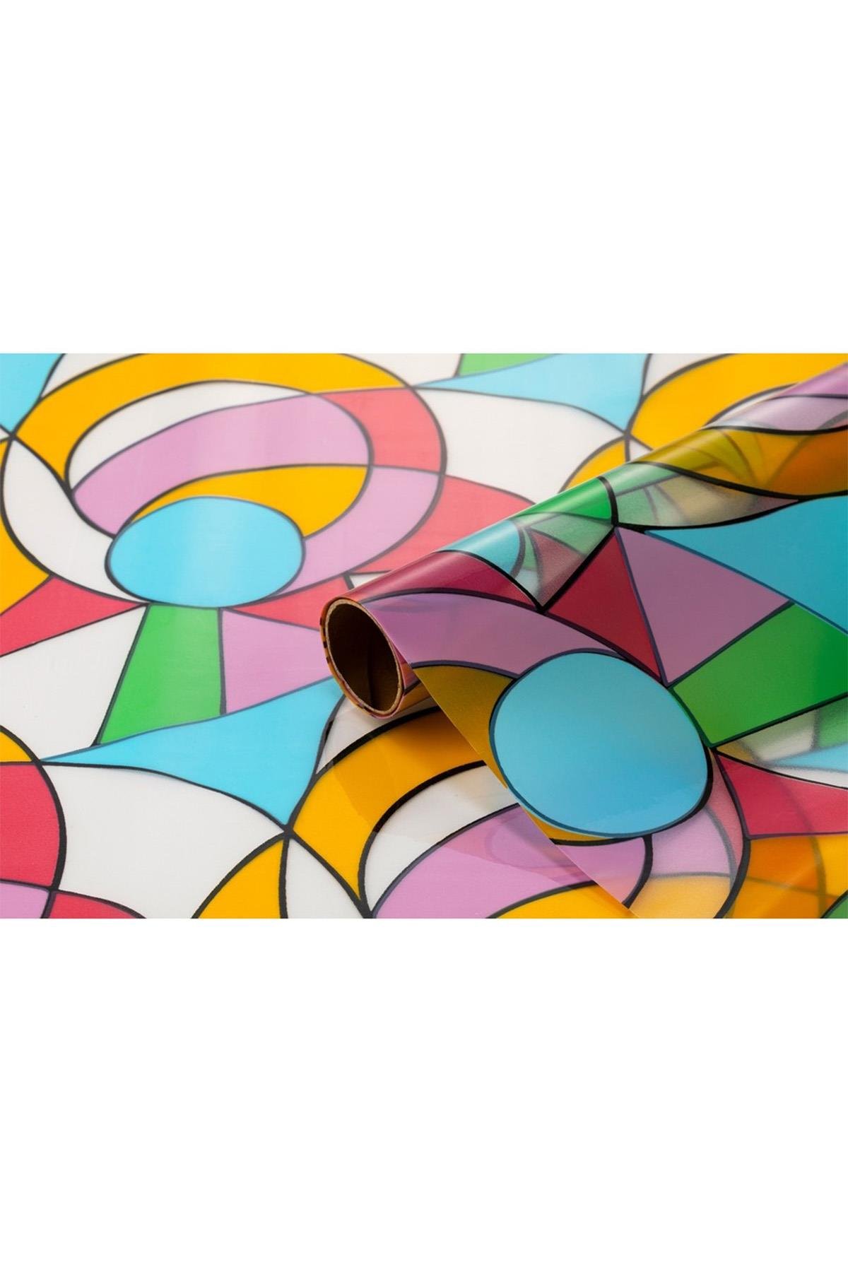Bien Exclusive (50CM X 2MT), 1 M² Cm Vitray Pencere Desen Şeffaf Yapışkanlı Kaplama Pvc Folyo F-60