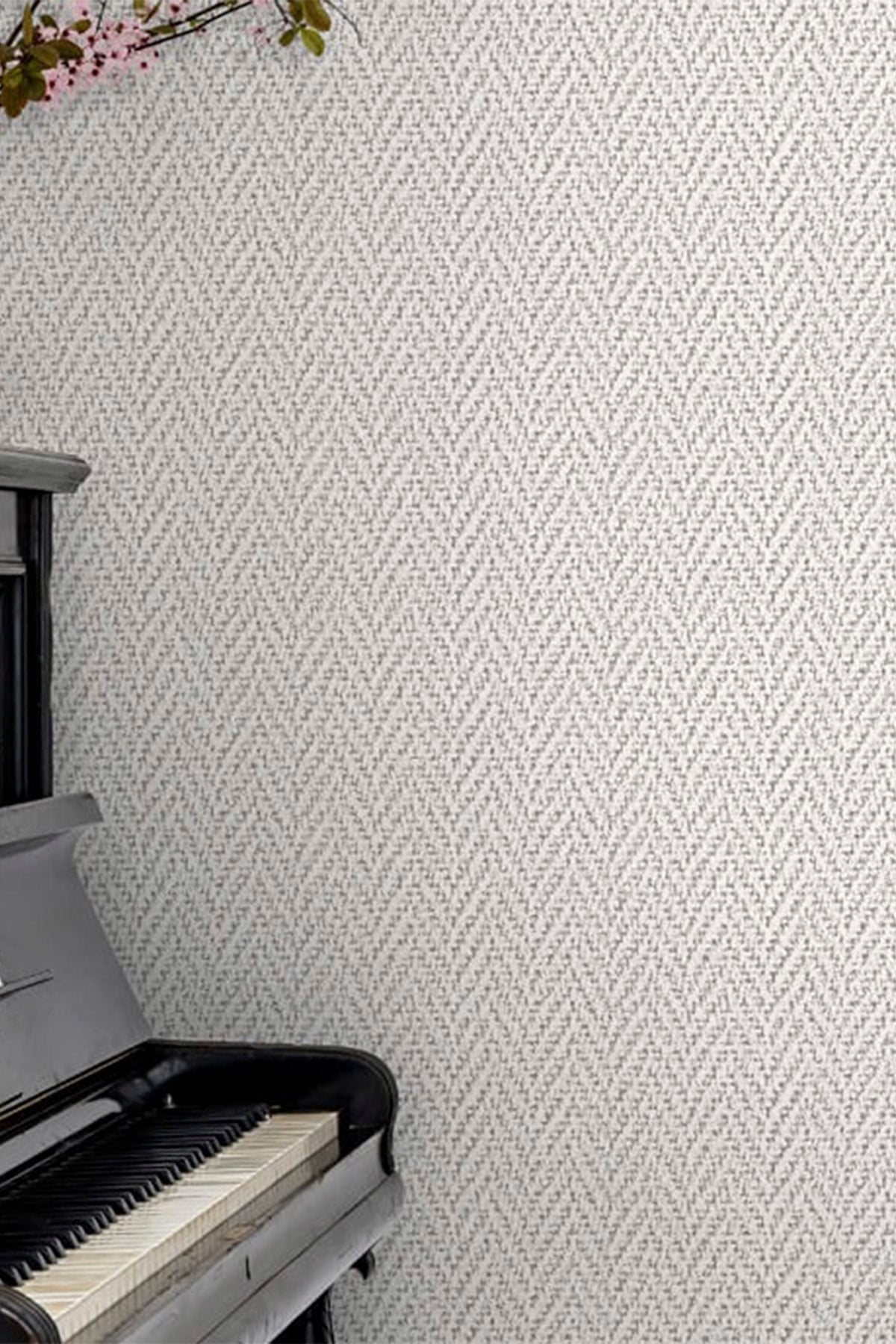Bien Exclusive 5110 Florida Wave Dalga, Balık Sırtı Desen Açık Gri Rengi Duvar Kağıdı 5 M²