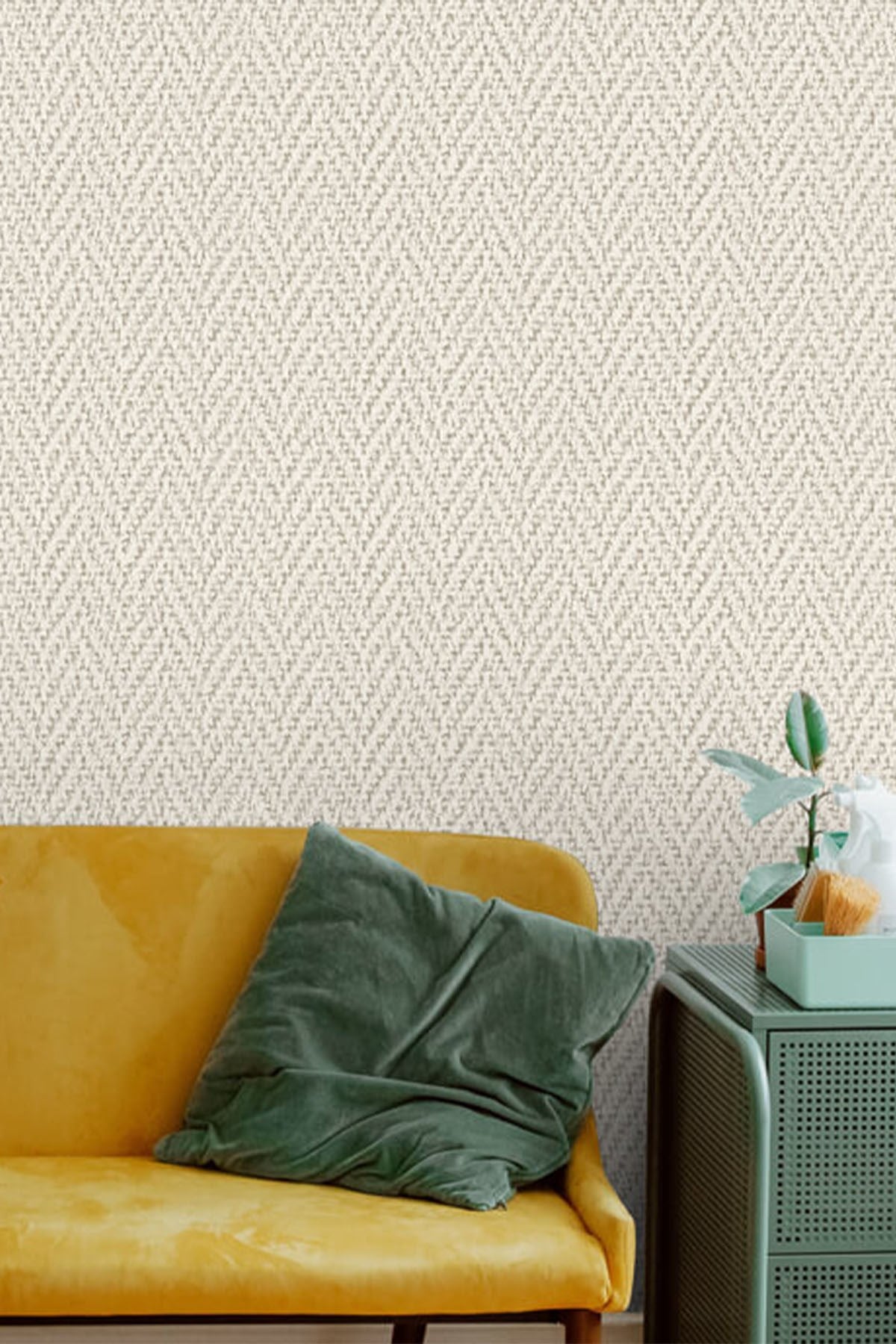 Bien Exclusive 5120 Florida Wave Dalga, Balık Sırtı Desen Krem Ekru Rengi Duvar Kağıdı 5 M²