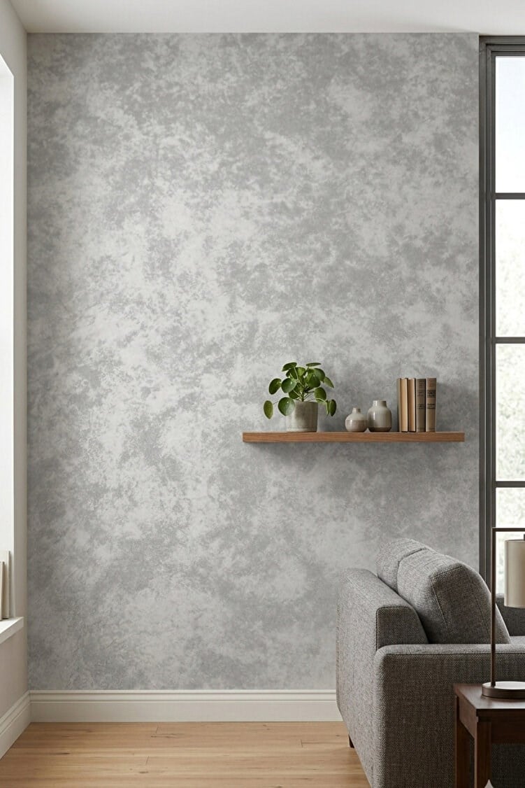 Bien Exclusive 5414 - 71-6 Soft Antrasit Gri Renk Düz Sade Kombin Görünüm Duvar Kağıdı 5 M²