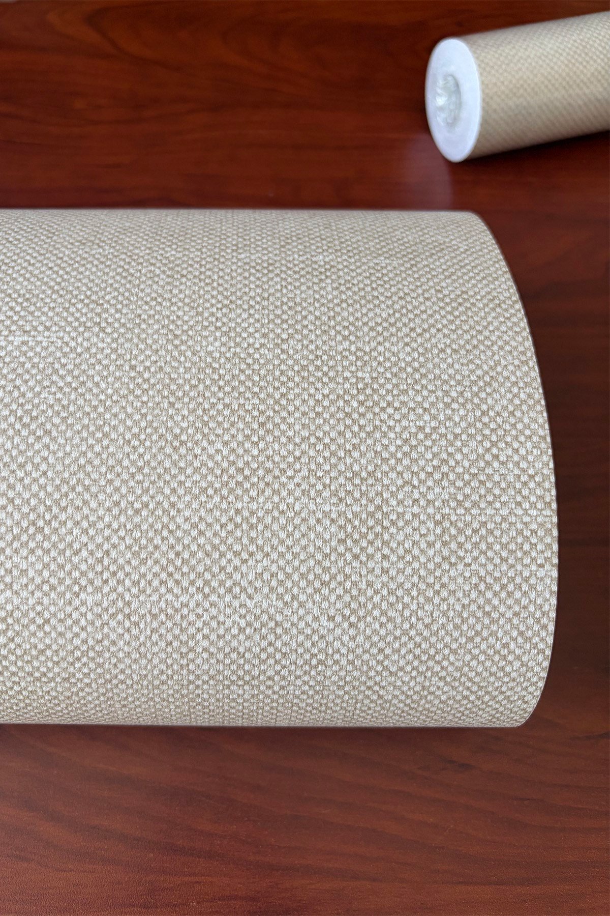 Bien Exclusıve 5500 Serin Krem Hasır Hissi Lüks Görünüm Dokulu Duvar Kağıdı 53x1000 cm, 5M²