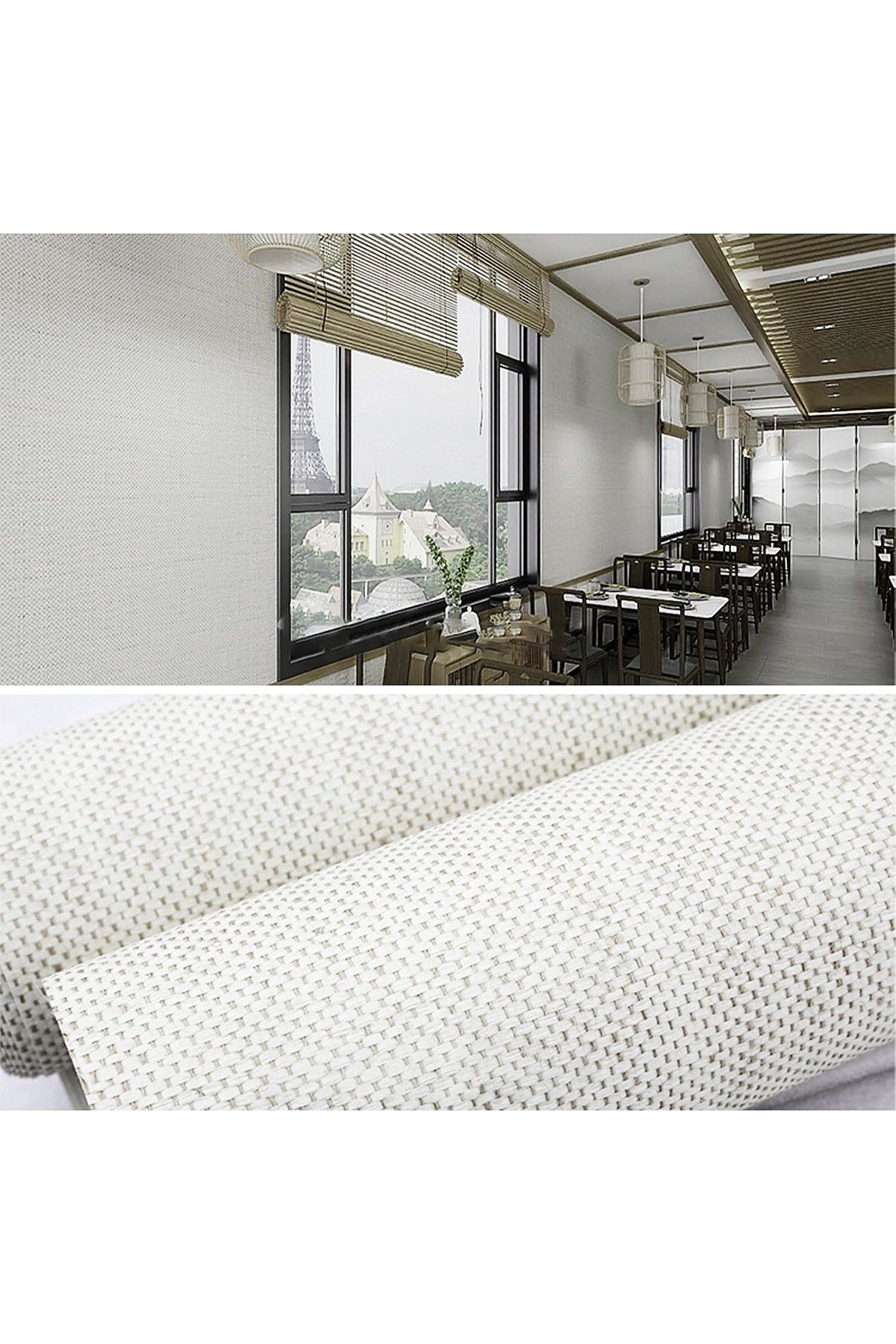 Bien Exclusıve 5550 Serin Gri Hasır Hissi Lüks Görünüm Dokulu Duvar Kağıdı 53x1000 cm, 5M²