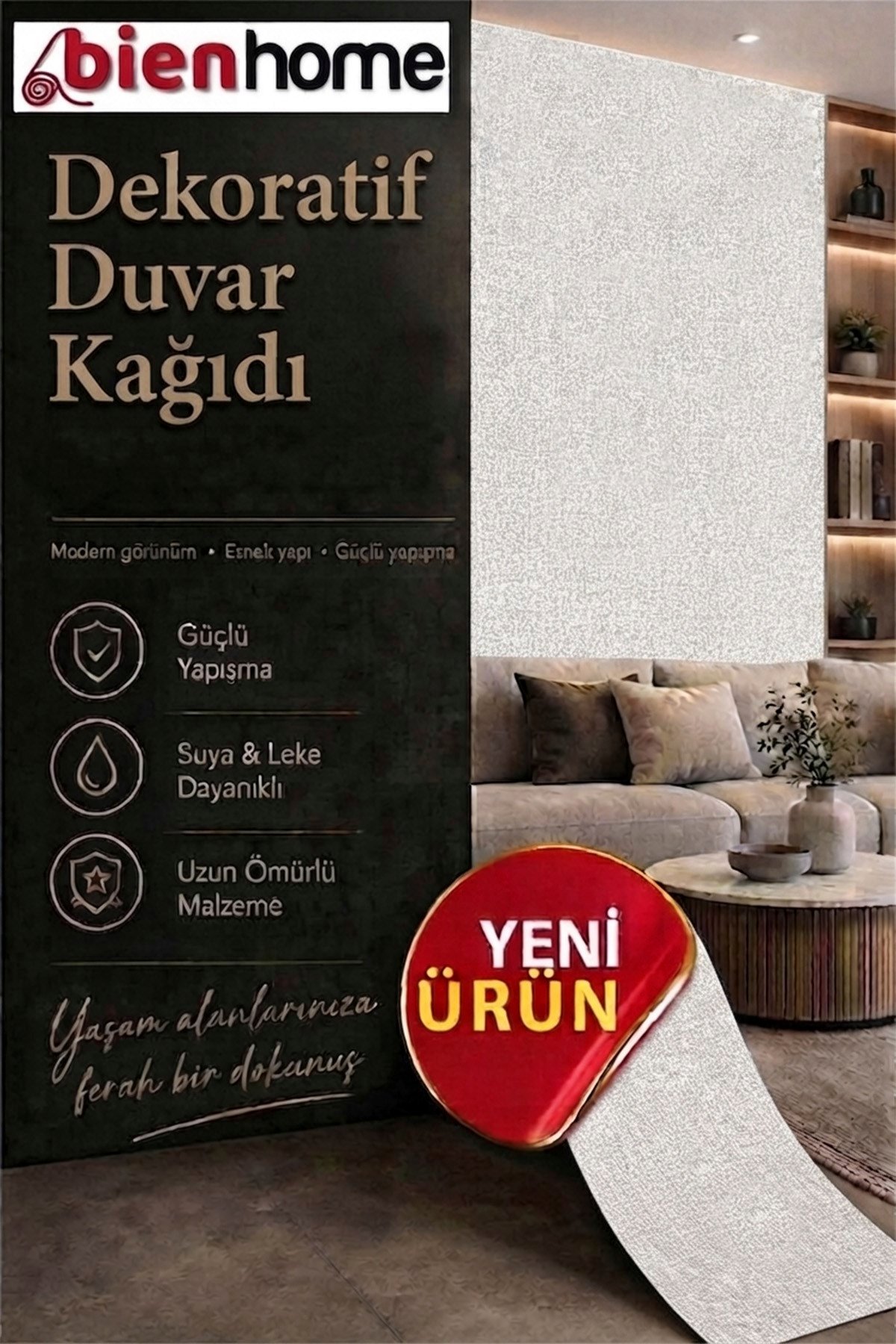 Bien Exclusıve 7005 Açık Gri Noktalı Hasır Çuval Görünüm Duvar Kağıdı 5M²