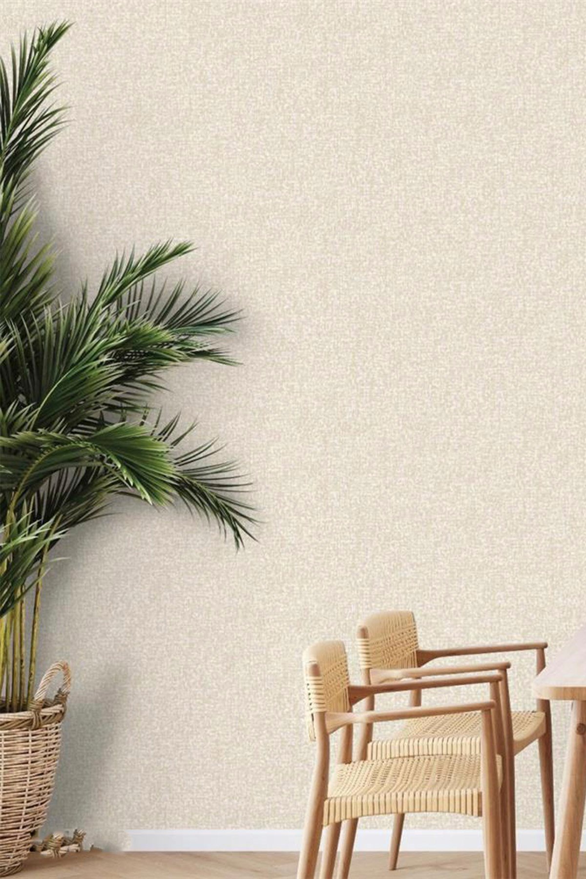 Bien Exclusıve 7015 Açık Süt Kahve Noktalı Hasır Çuval Görünüm Duvar Kağıdı 5M²