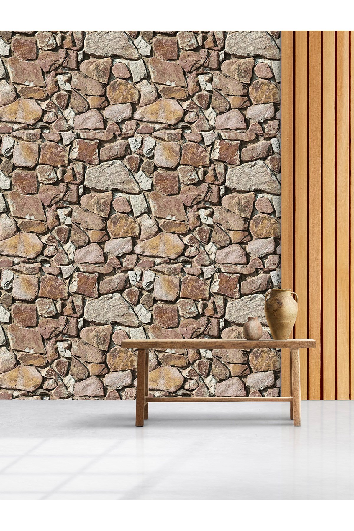 Bien Exclusive 7080 Taş Desenli 3D Stone Dağınık Taş Desenli Duvar Kağıdı 5 M²