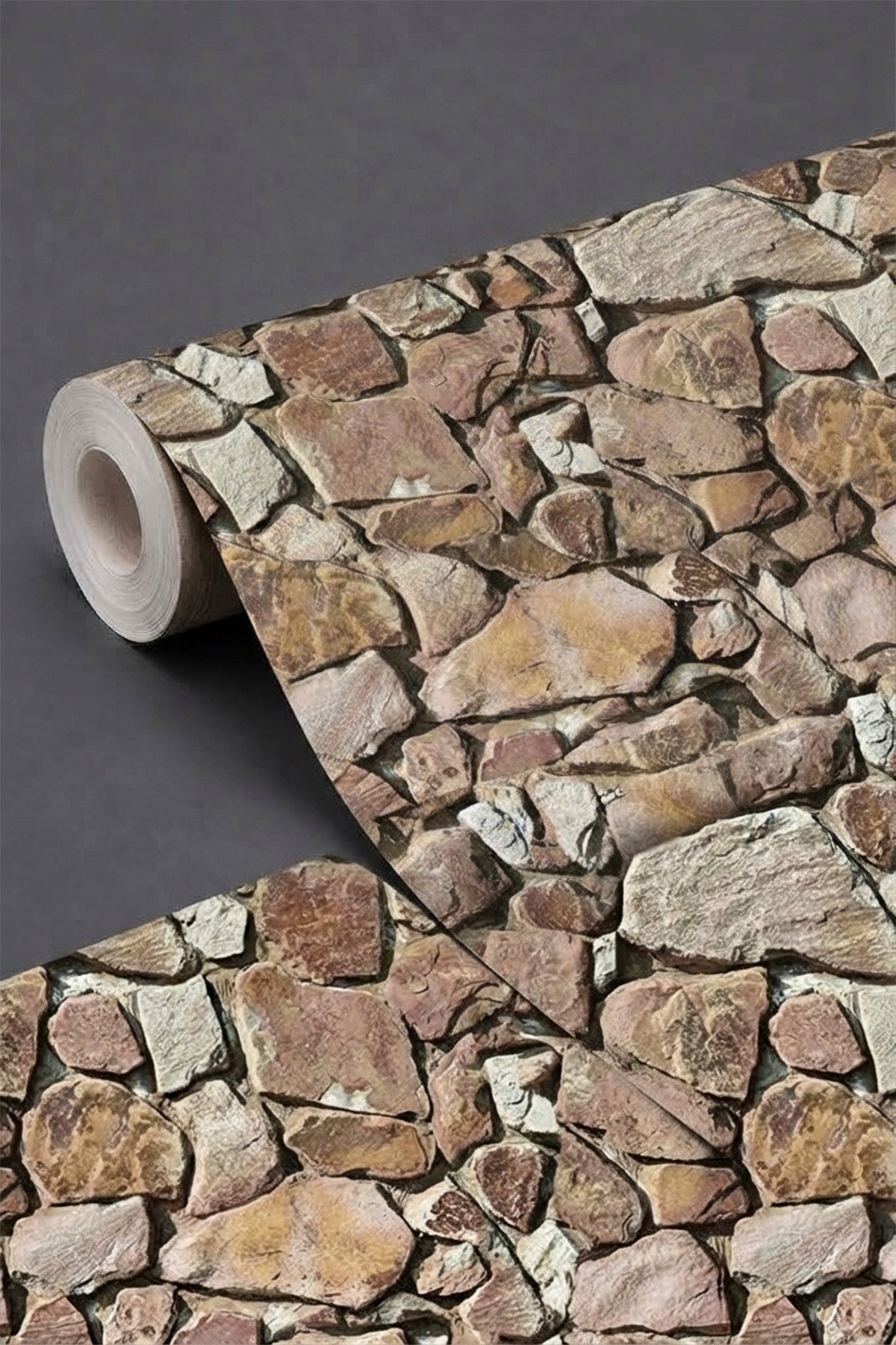 Bien Exclusive 7080 Taş Desenli 3D Stone Dağınık Taş Desenli Duvar Kağıdı 5 M²