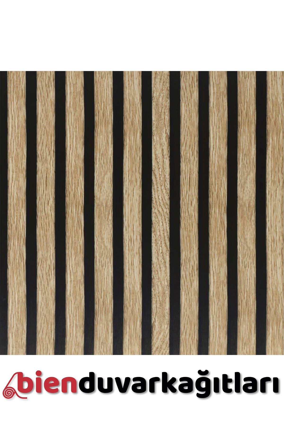 Bien Exclusive Meşe Renk 2078 Eskitme Lambri Panel Ahşap Duvar Çıtası Desenli Duvar Kağıdı 5,30 M²