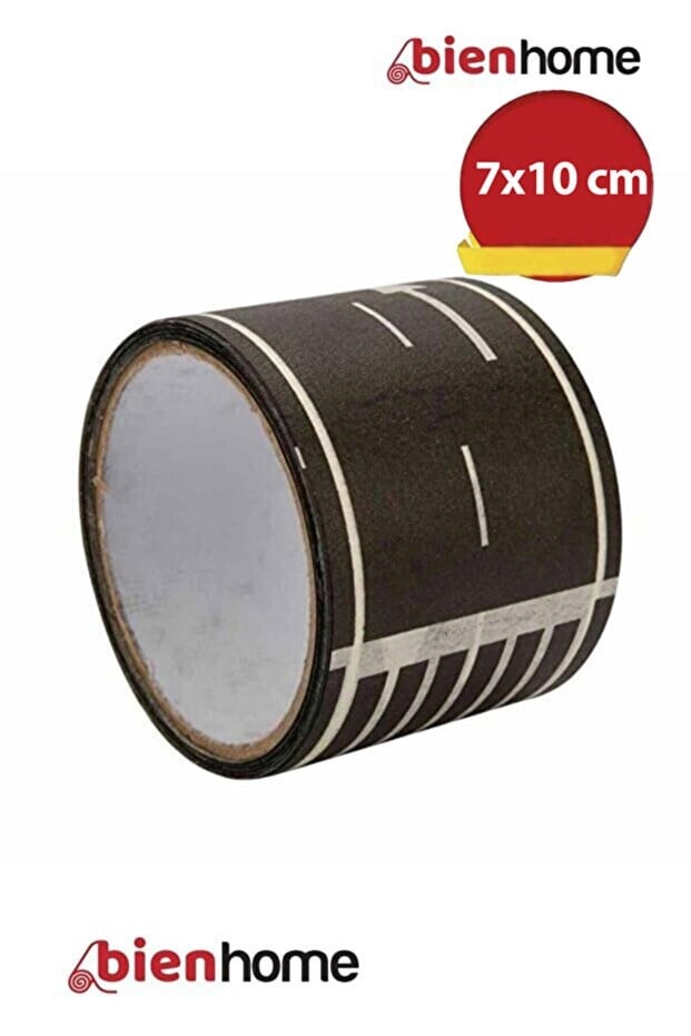 BienHome Otobant Eğitici Yol Yapım Oyun Bandı Eğlenceli Trafik Bantı Road Tape Oyun Bandı 7 cm 10 Metre