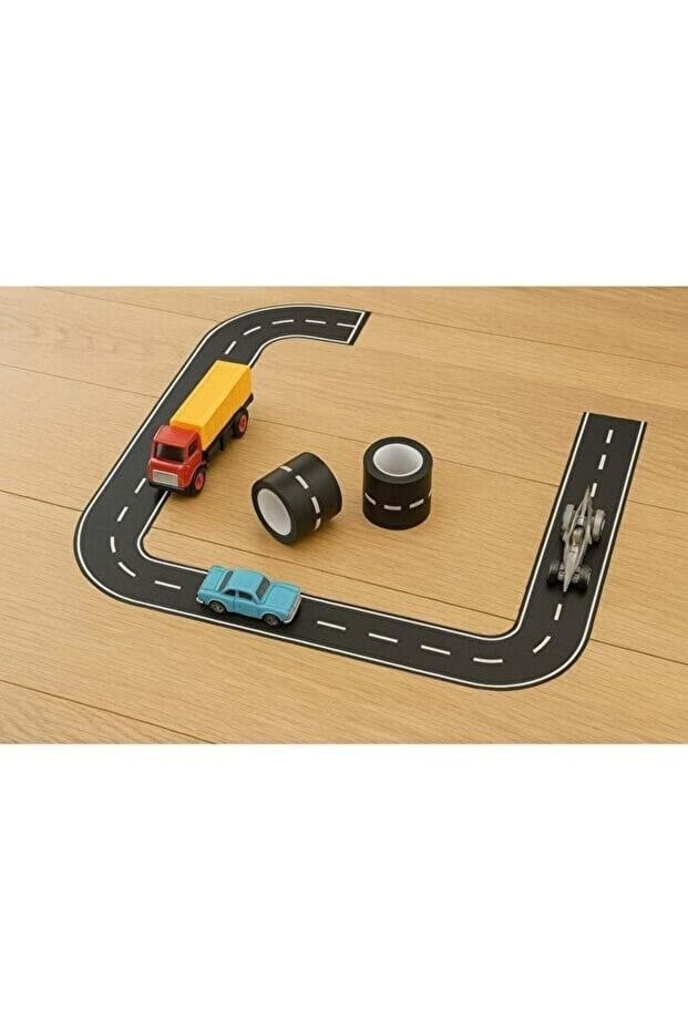 BienHome Otobant Eğitici Yol Yapım Oyun Bandı Eğlenceli Trafik Bantı Road Tape Oyun Bandı 7 cm 10 Metre