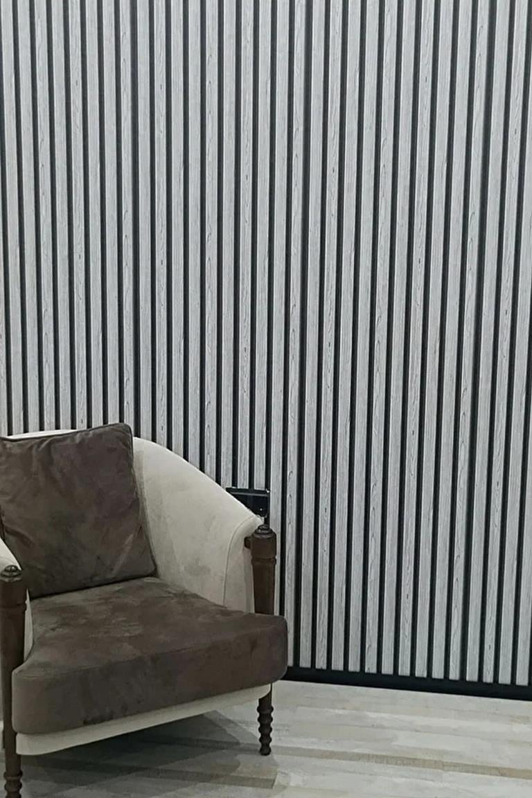 Zümrüt EXCLUSIVE 7600 Lambri Panel Ahşap Duvar Çıtası Desenli Duvar Kağıdı 5,30 M²