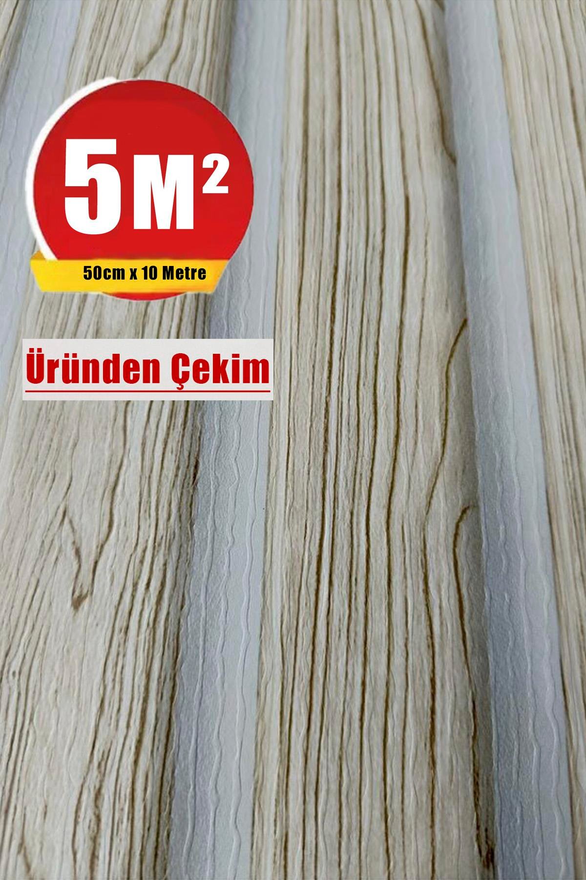 Zümrüt Exclusive 7640 Lambri Panel Açık Meşe Ahşap Duvar Çıtası Desenli Duvar Kağıdı 5,30 M²