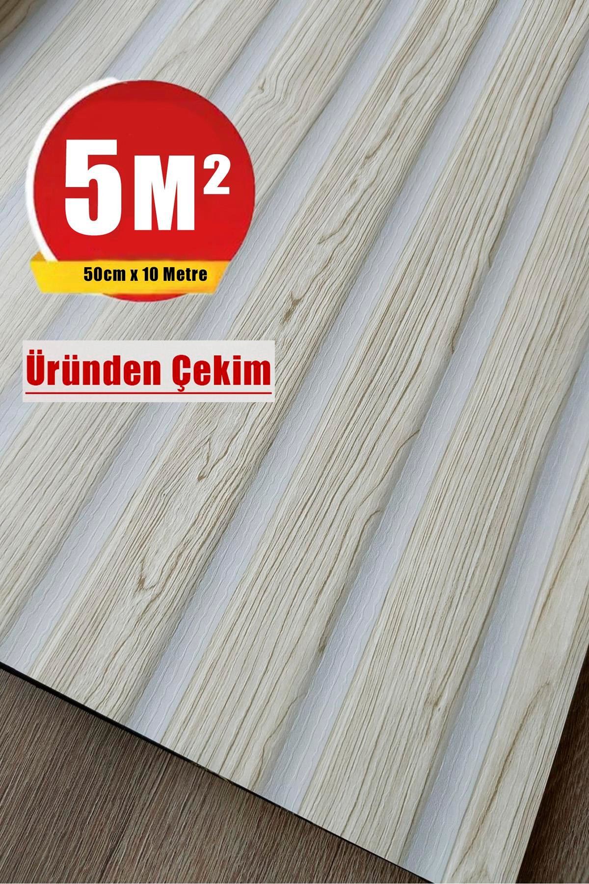 Zümrüt Exclusive 7640 Lambri Panel Açık Meşe Ahşap Duvar Çıtası Desenli Duvar Kağıdı 5,30 M²