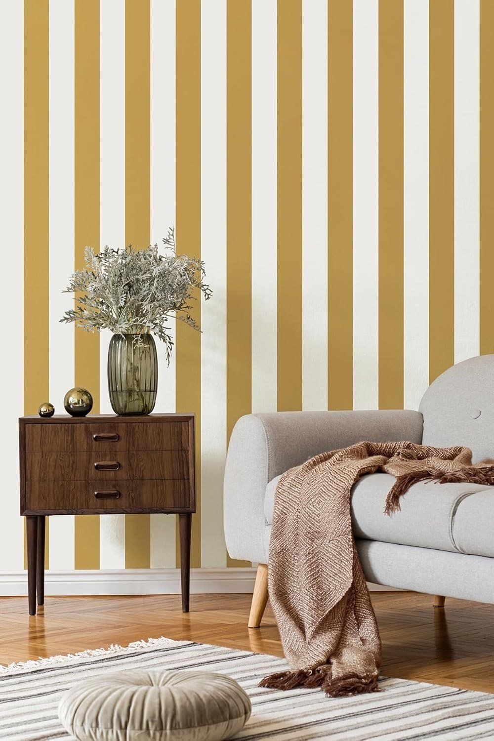 Zümrüt Exclusive 7920 Altın Varak Rengi Gold Beyaz Duvar Kağıdı (5,3 M²)