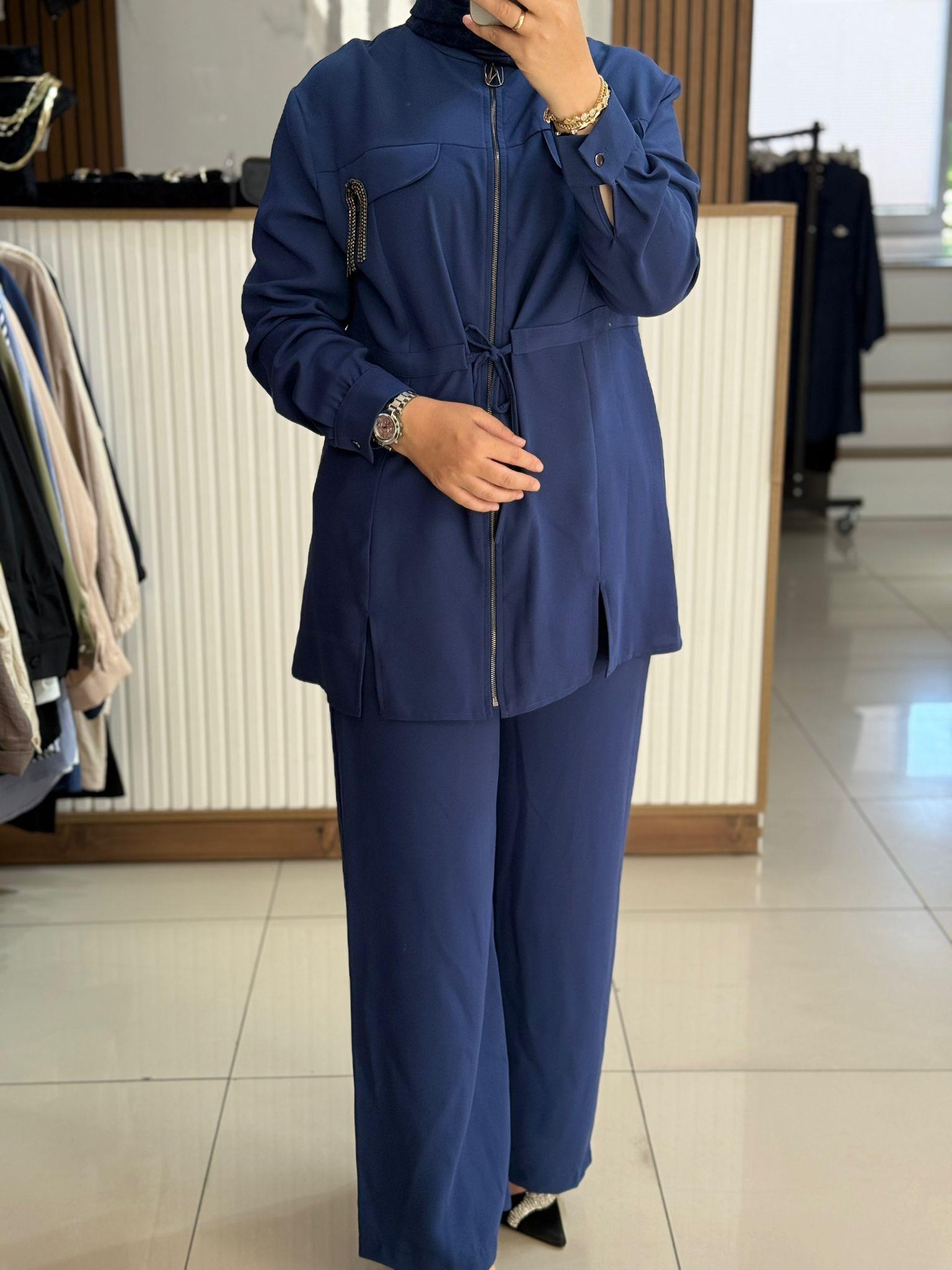 Armine Trend Pantolonlu Takım İndigo