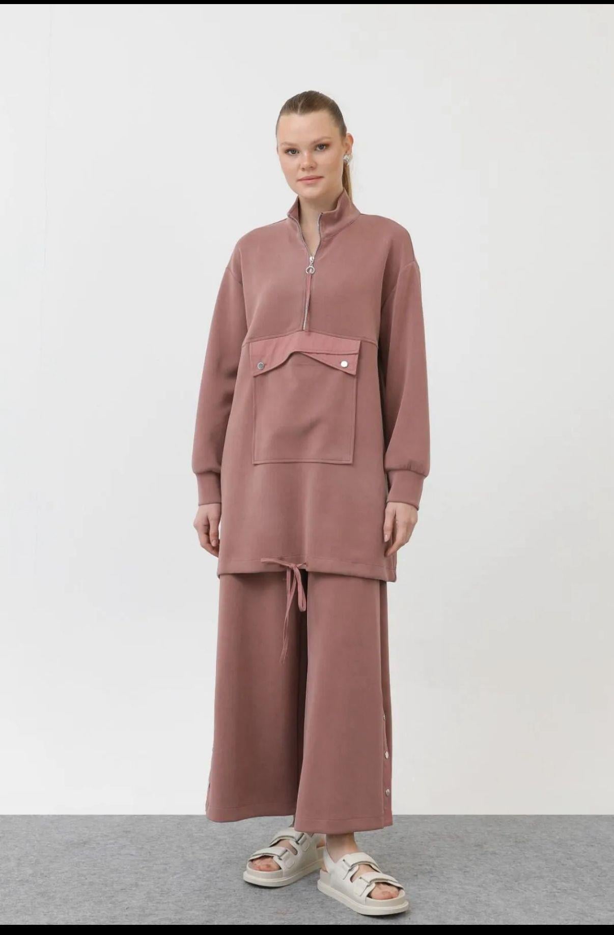 Puane Pantolonlu Takım Rose