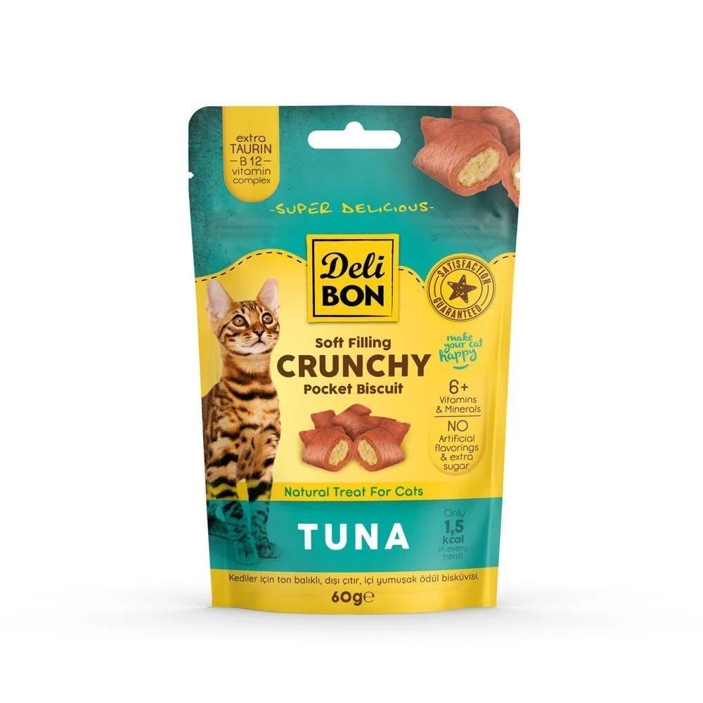 Delibon Cruncy İçi Dolgulu Ödül Bisküvisi Tunalı 60gr