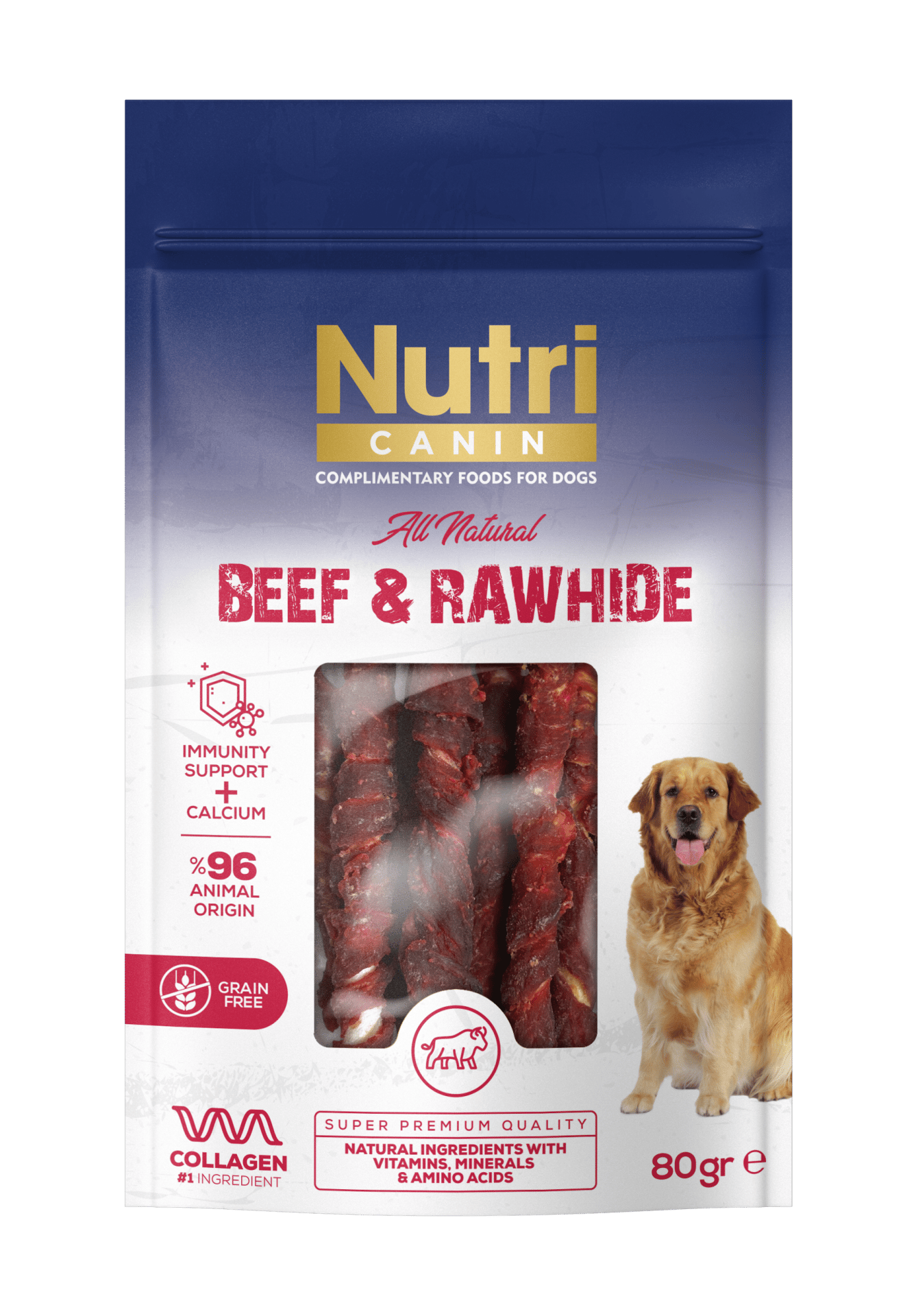 NUTRİ CANIN Sığır Eti Sargılı Kemik 80gr