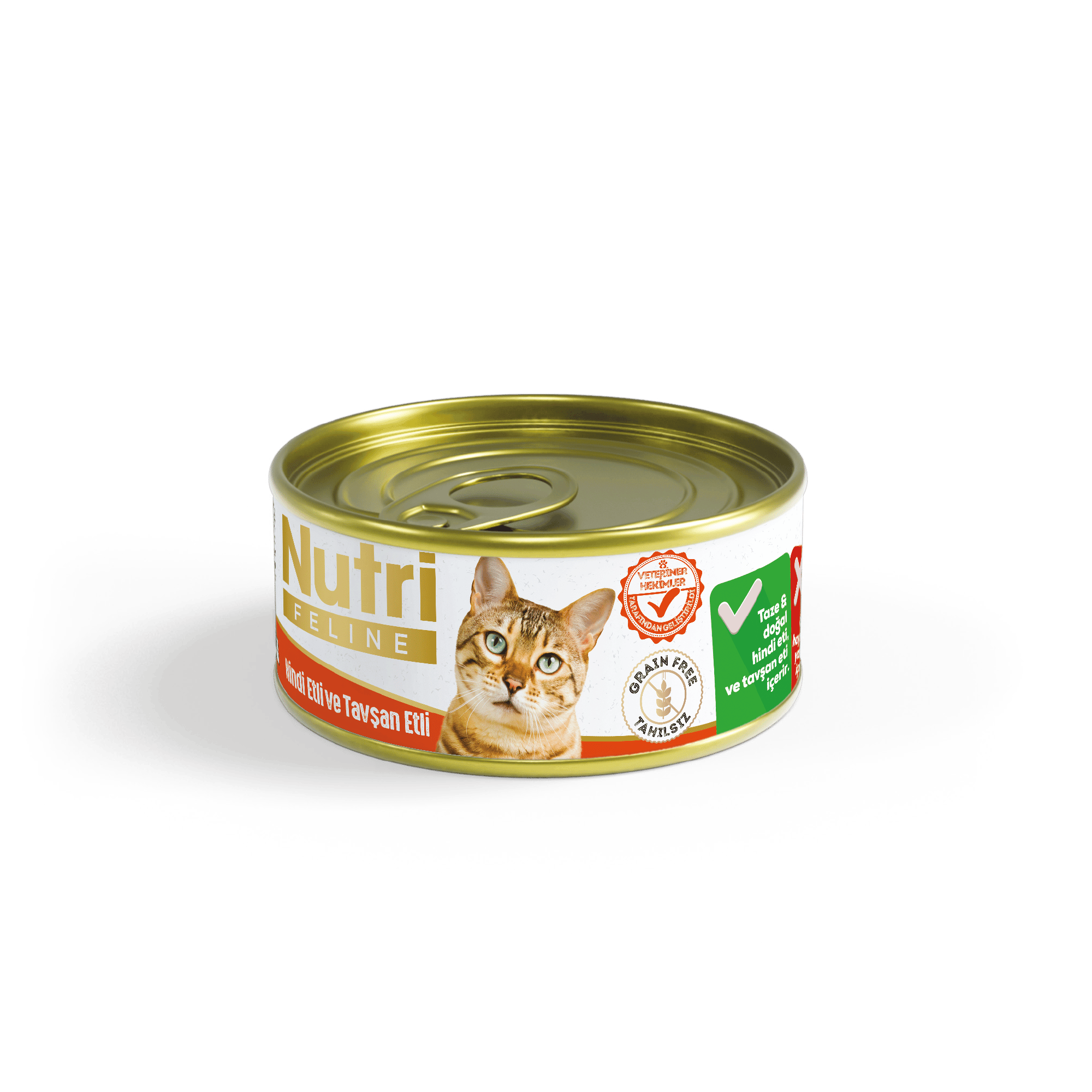 NUTRİ FELİNE HİNDİ ETLİ VE TAVŞAN ETLİ KONSERVE MAMASI 85gr