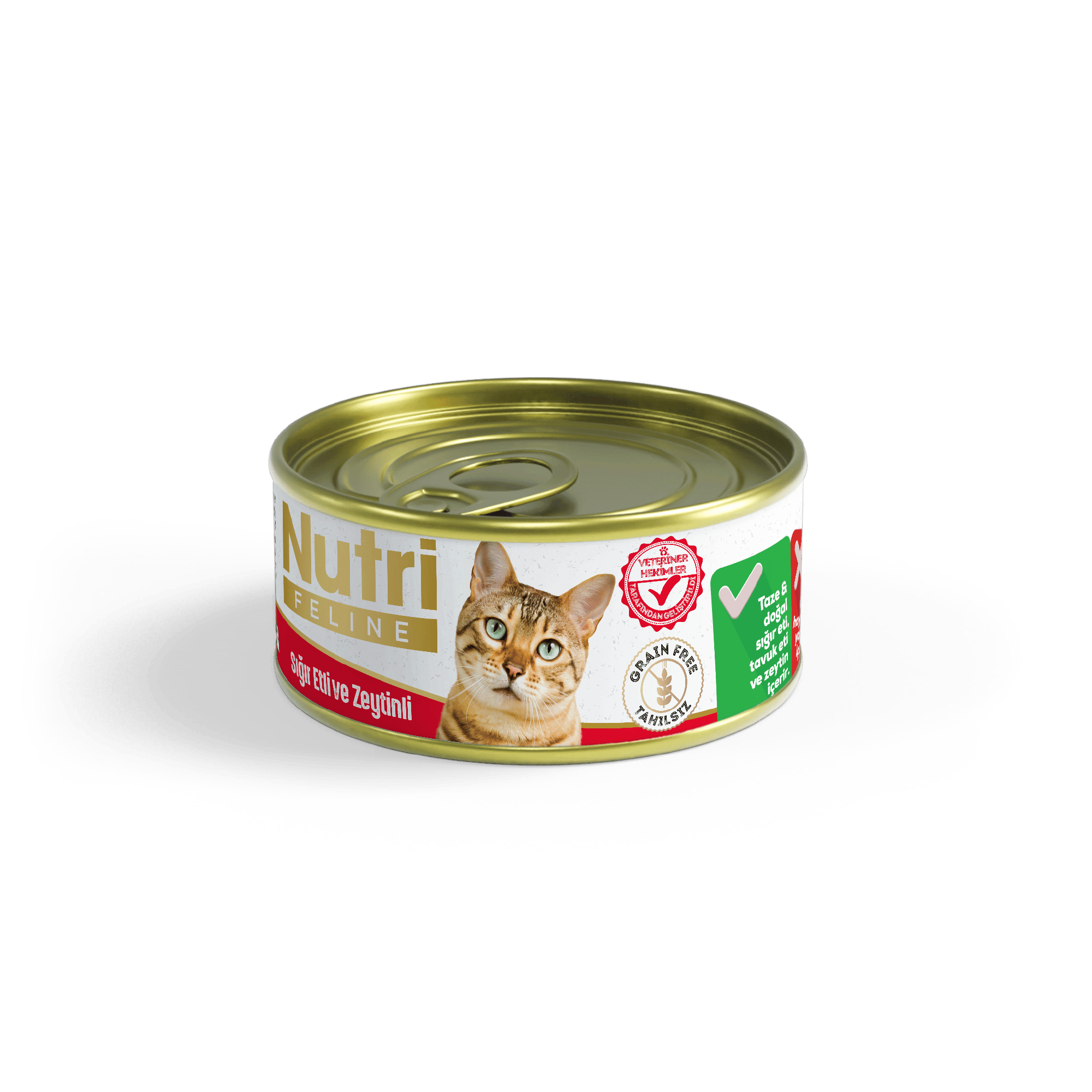 NUTRİ FELİNE SIĞIR ETLİ ve ZEYTİNLİ KONSERVE 85gr