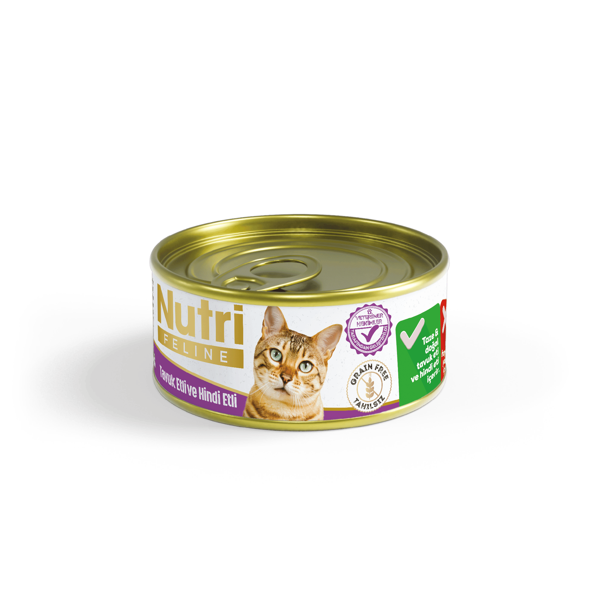 NUTRİ FELİNE TAVUK ETLİ VE HİNDİ ETLİ KONSERVE MAMASI 85gr