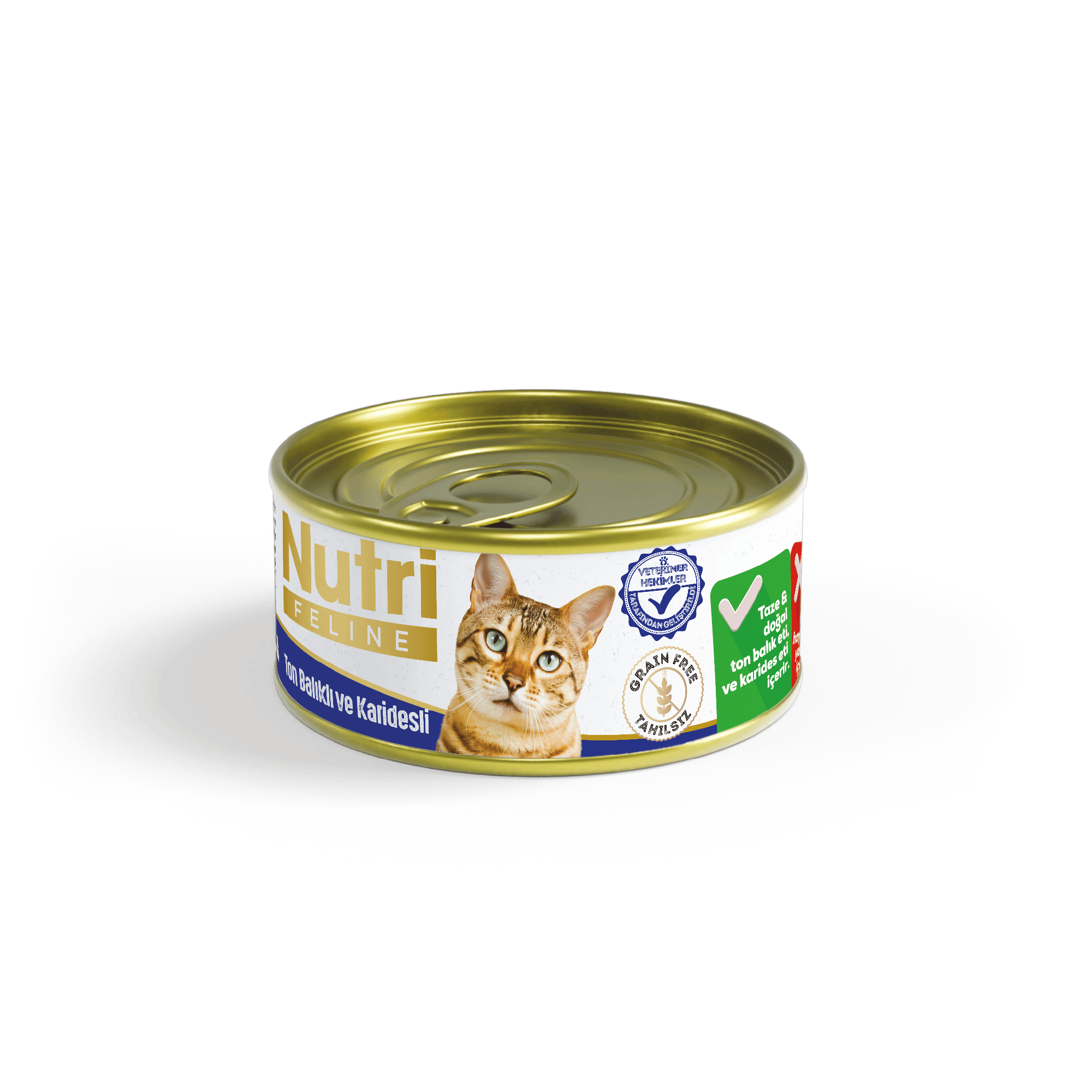 NUTRİ FELİNE TON BALIKLI ve KARİDESLİ KONSERVE MAMASI 85gr