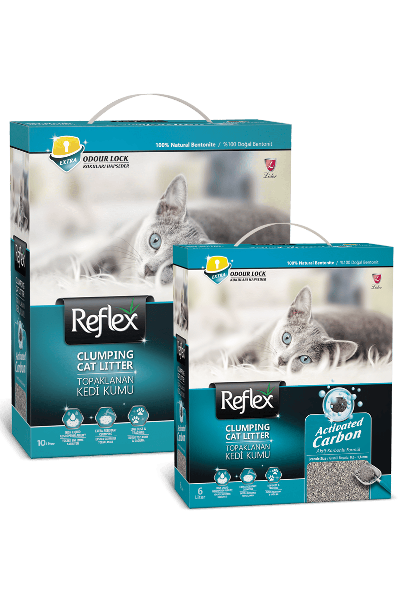 Reflex Aktif Karbonlu Topaklanan Kedi Kumu 10L