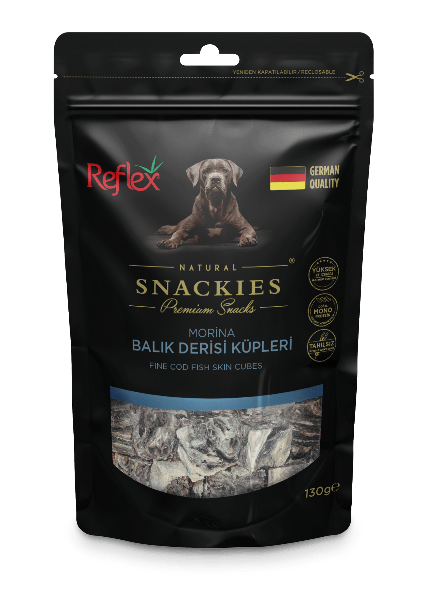 REFLEX Snackies / Morina Balık Derisi Küpleri Köpek ödül maması 130gr