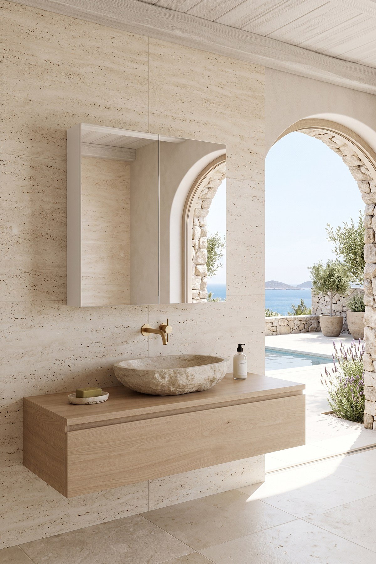 2 Kapaklı Aynalı Geniş İç Hacimli Çok Amaçlı Banyo Dolabı