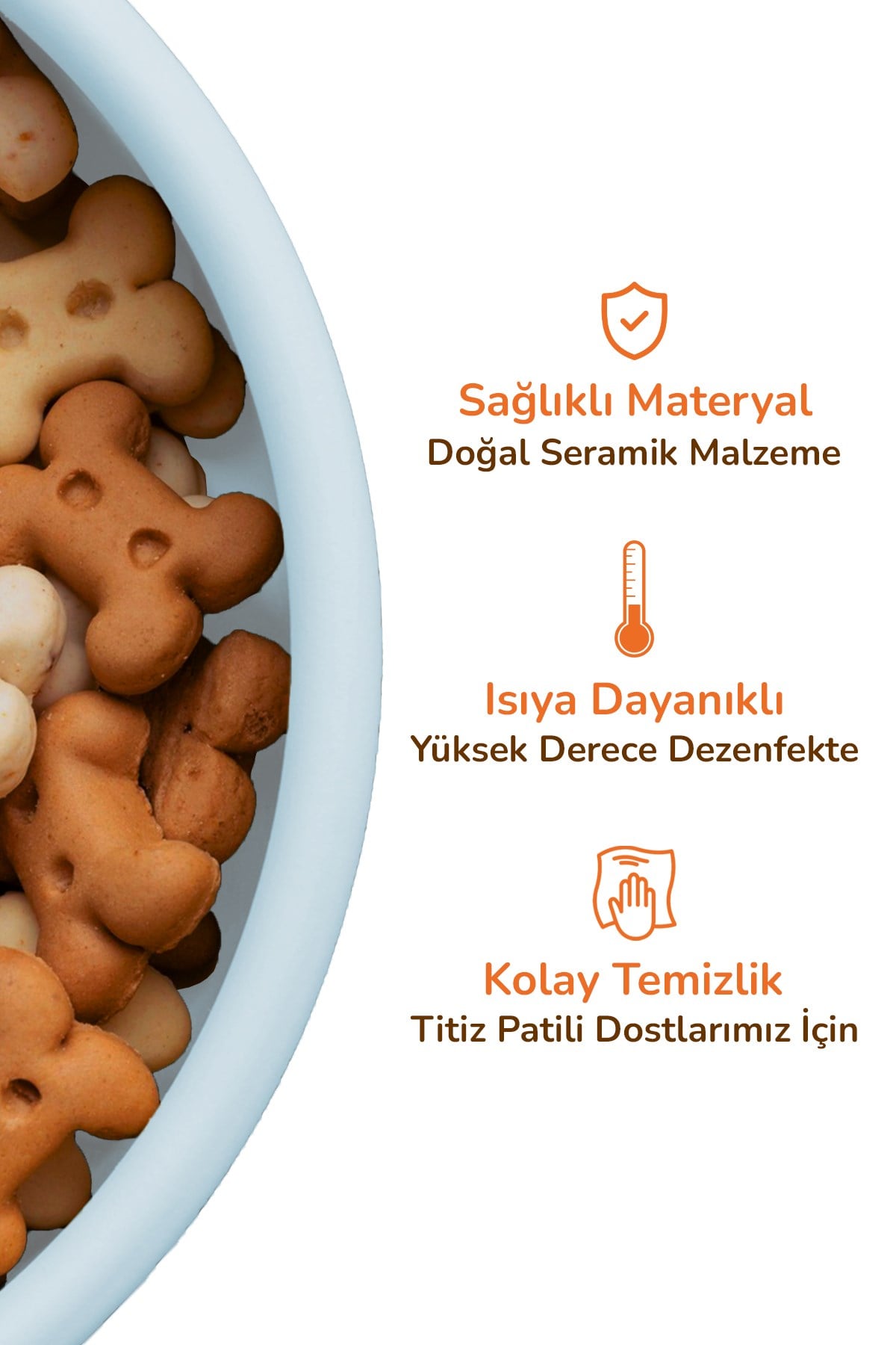 2'li Seramik Dekoratif Kedi Ve Köpek Pleksi Mama & Su Kabı Paspas Mavi
