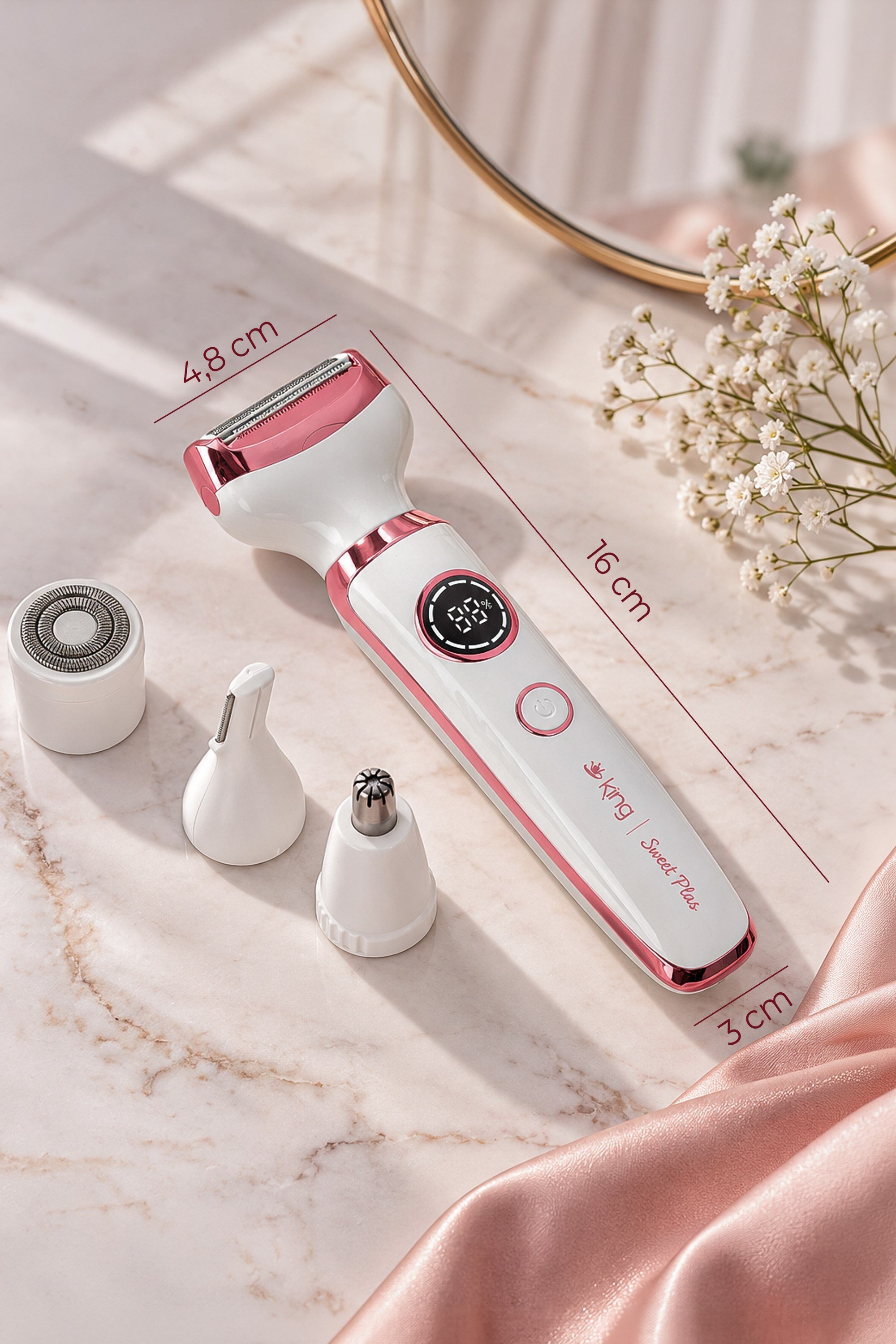 4 Başlıklı Kablosuz Epilatör/Epilasyon Aleti, Swelt Plus Epilasyon Seti K4101