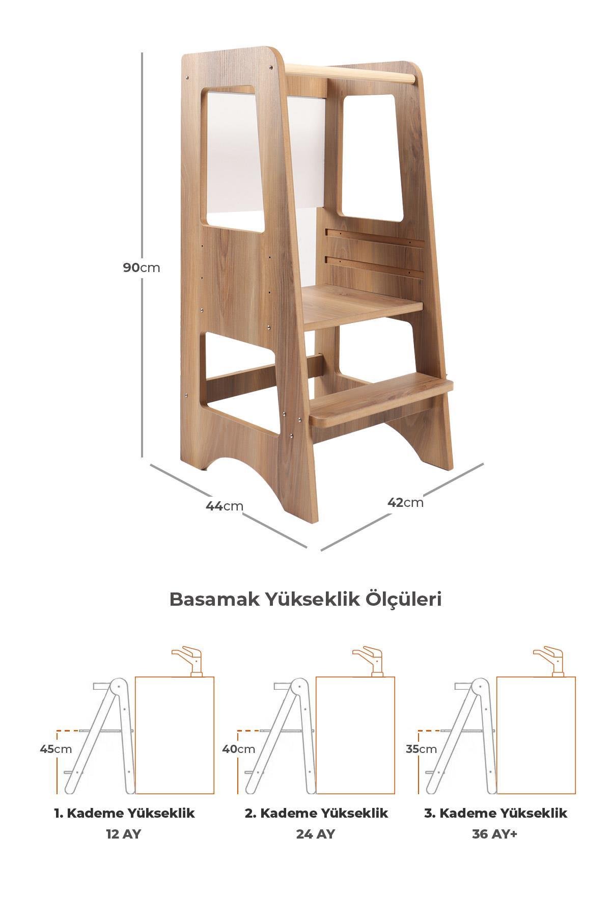 Ahşap Montessori Çocuk Öğrenme Kulesi T3007