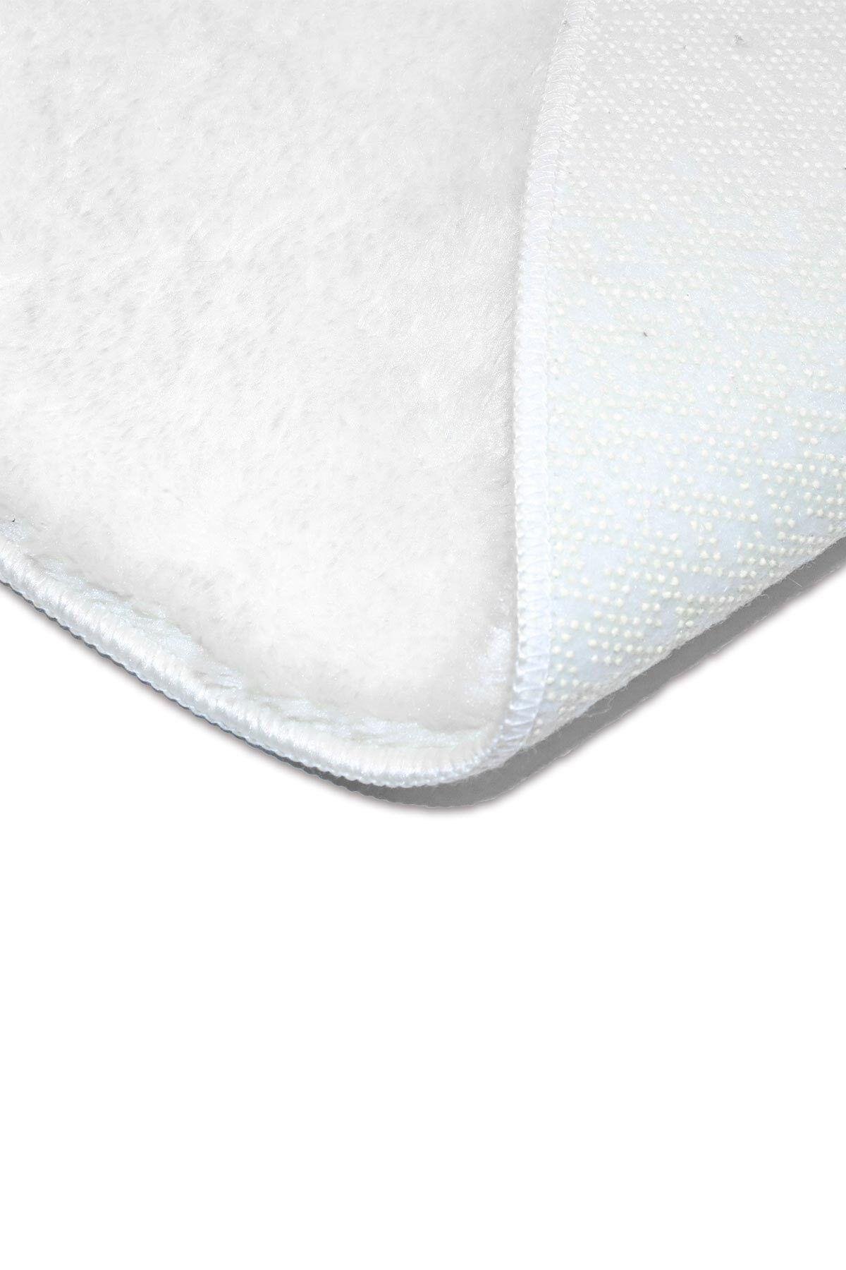BrillaHome Çam Ağacı Ayak Halısı Örtüsü, Çam Ağacı Halısı Yılbaşı Ağacı, Çam Ağacı Eteği Peluş Beyaz 75x75 cm