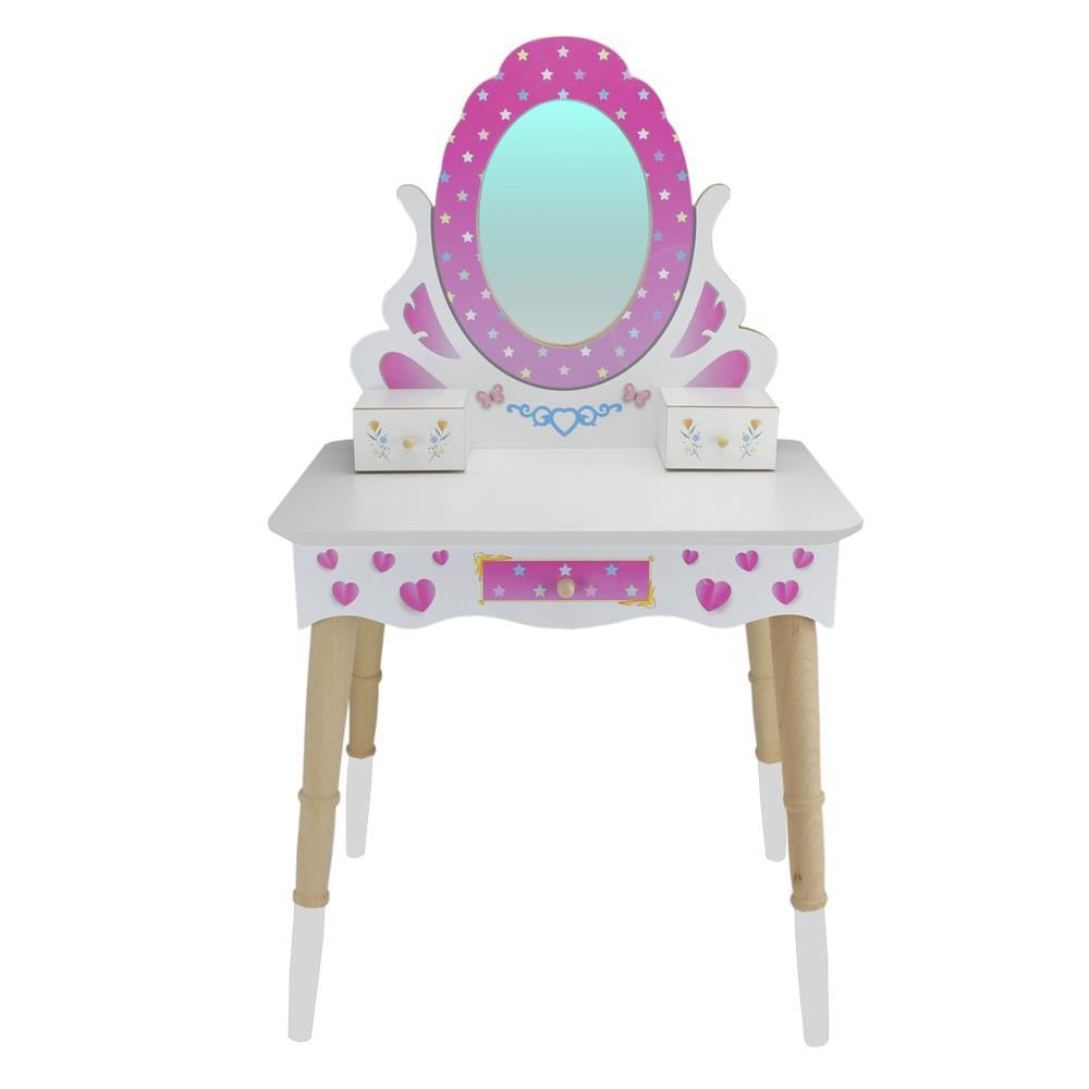 ÇG65 Ahşap Çocuk Makyaj Masası, Pembe Makyaj Masası T3005