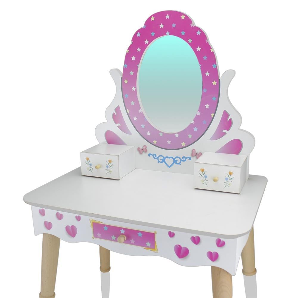 ÇG65 Ahşap Çocuk Makyaj Masası, Pembe Makyaj Masası T3005