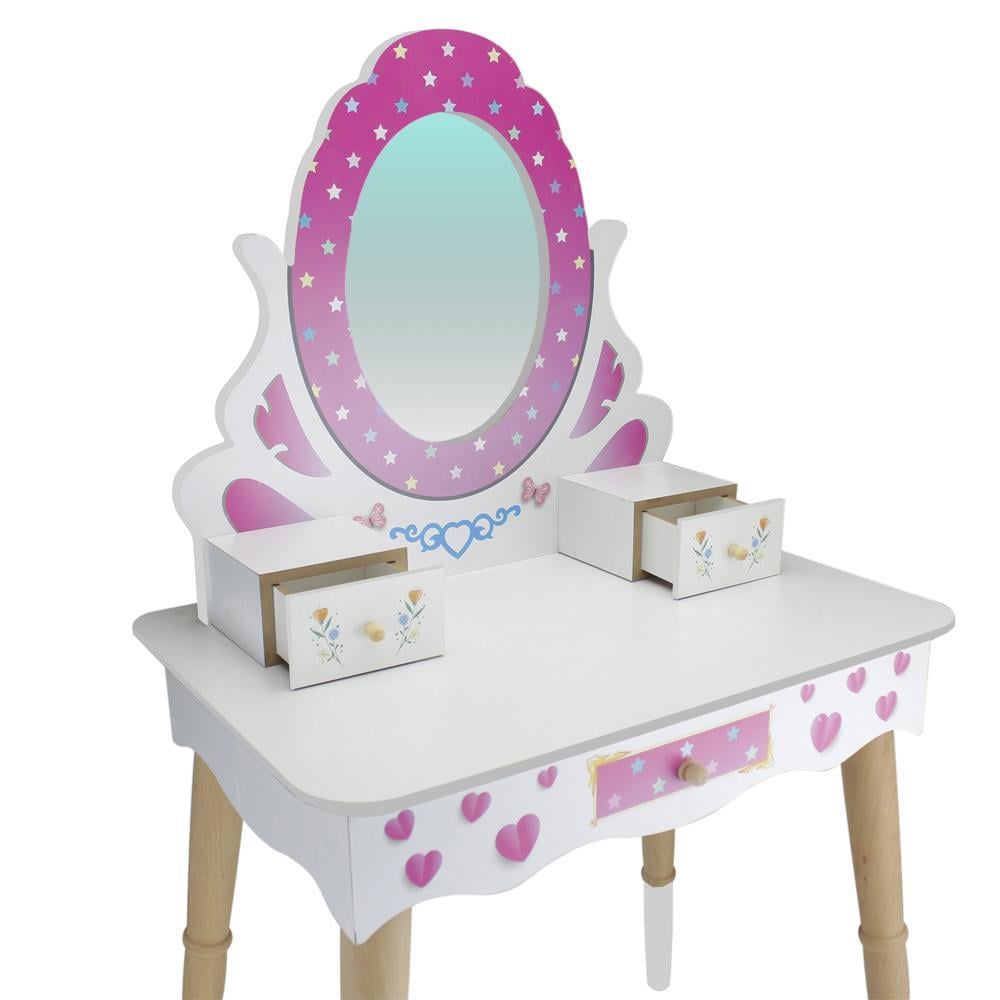 ÇG65 Ahşap Çocuk Makyaj Masası, Pembe Makyaj Masası T3005