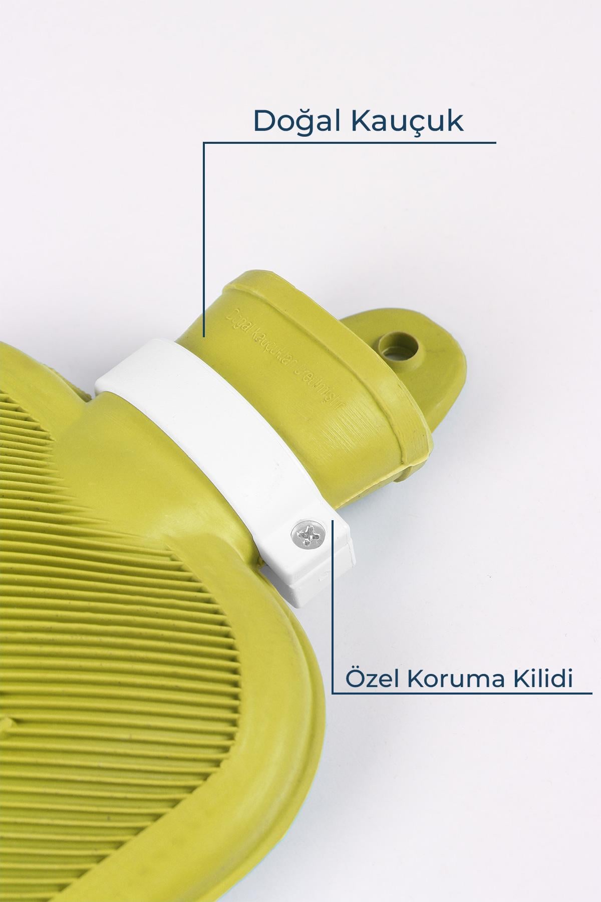 Champion Kauçuk Termofor Mini Sıcak Su Torbası, Kokusuz Sıcak Su Torbası Sarı 1,5 L