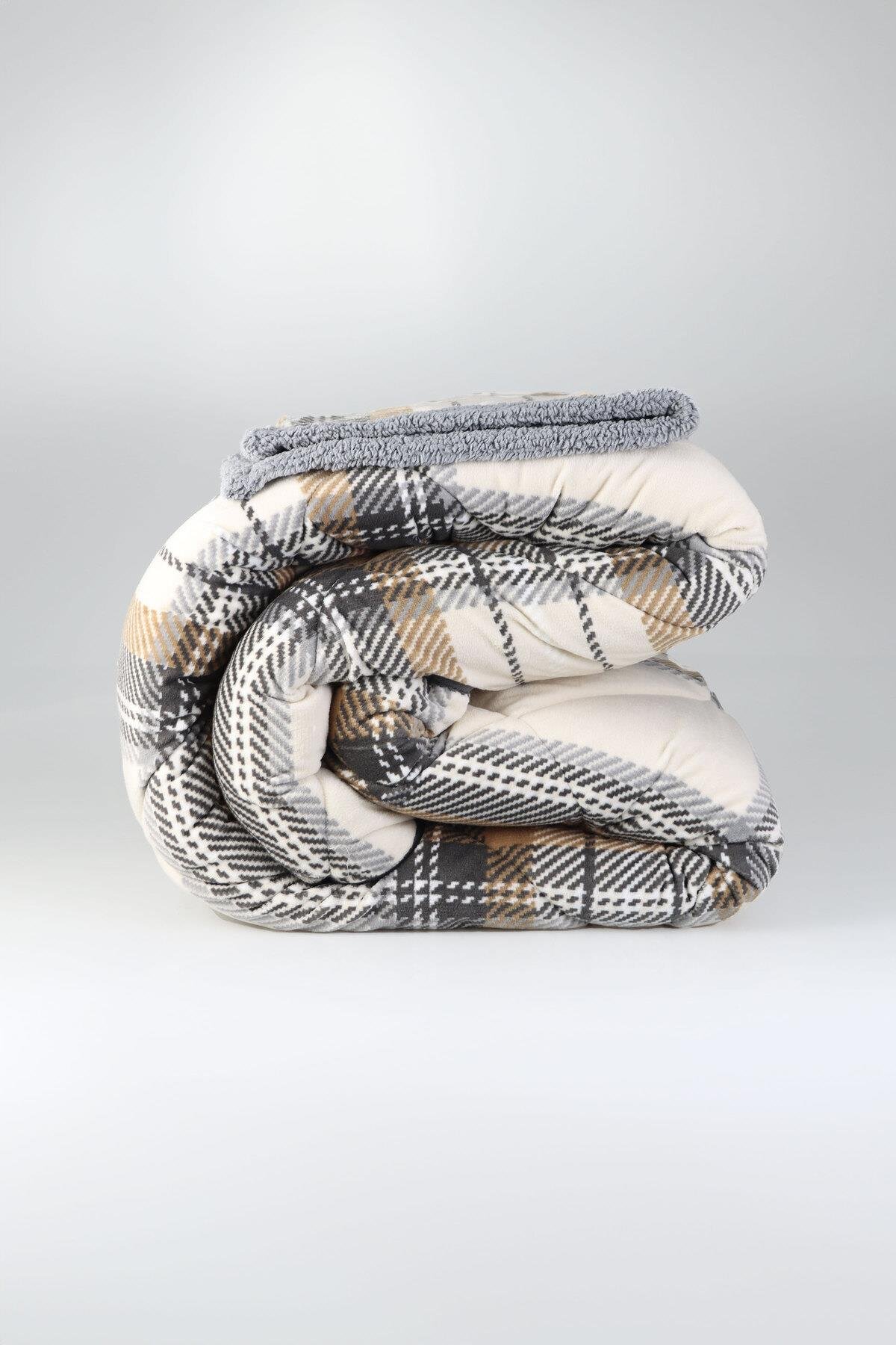 Comforter Çift Kişilik Yorgan Set Volenta Gri 220x240 cm