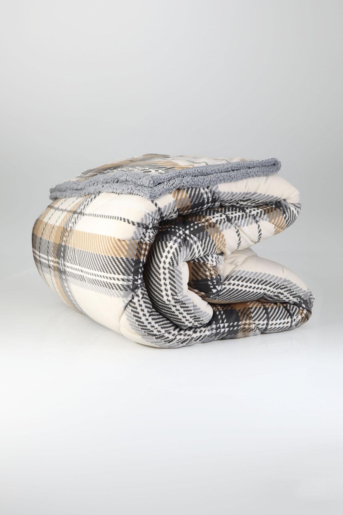 Comforter Çift Kişilik Yorgan Set Volenta Gri 220x240 cm
