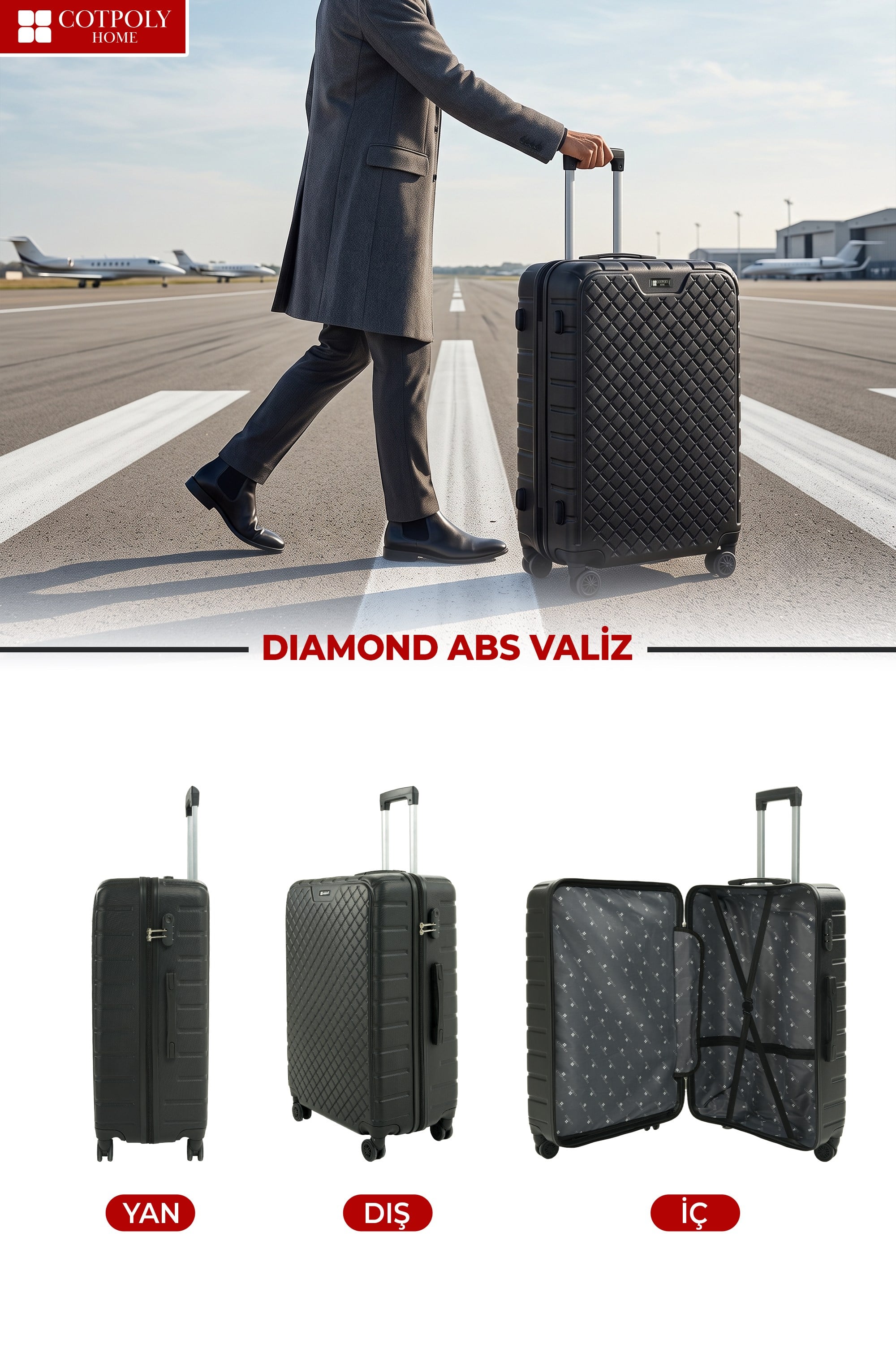Diamond  ABS Büyük Boy Valiz 