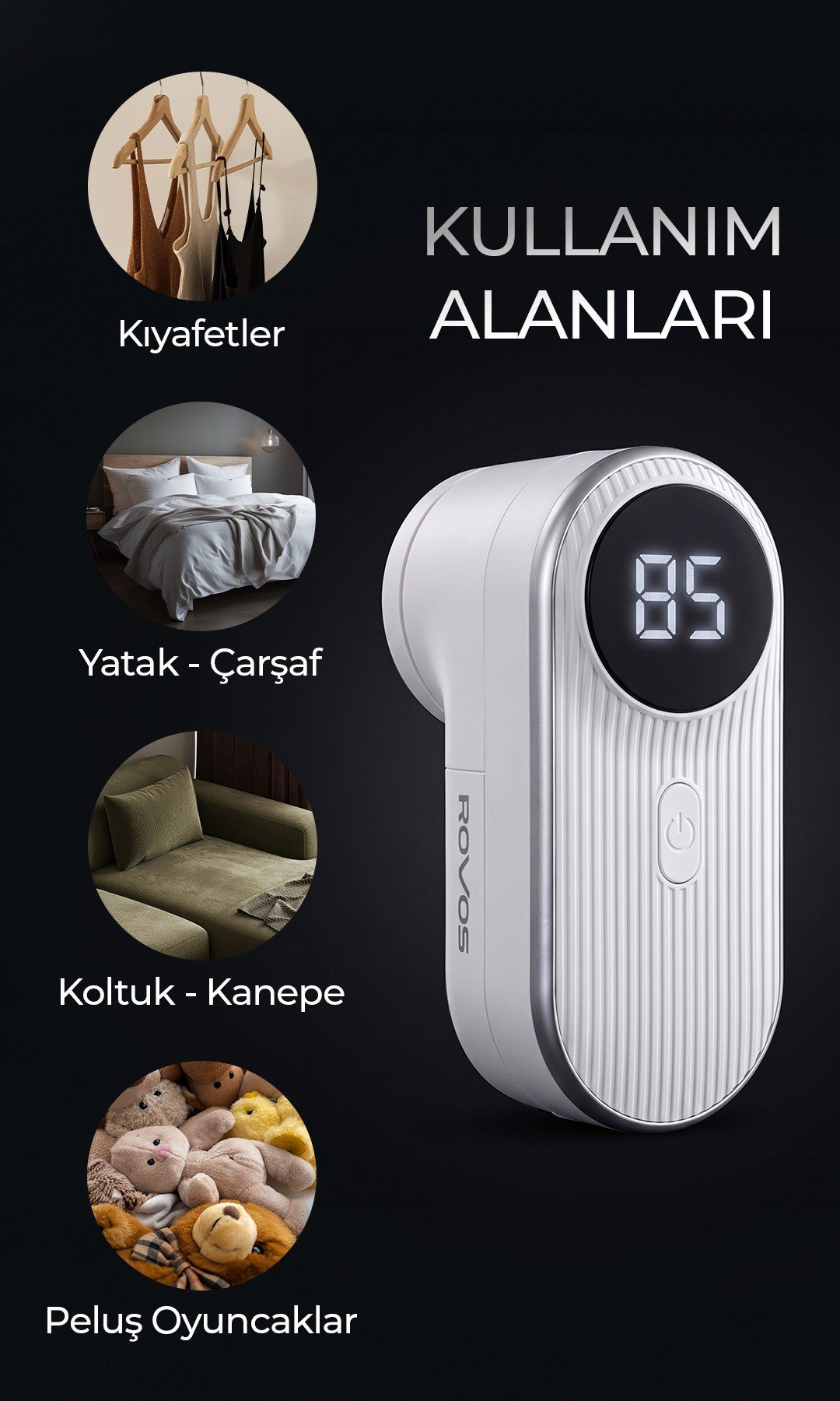 Dijital Ekranlı Şarjlı Tüy Temizleme Makinesi, 3 Hız Kademeli Tüy Tiftik Temizleyici 