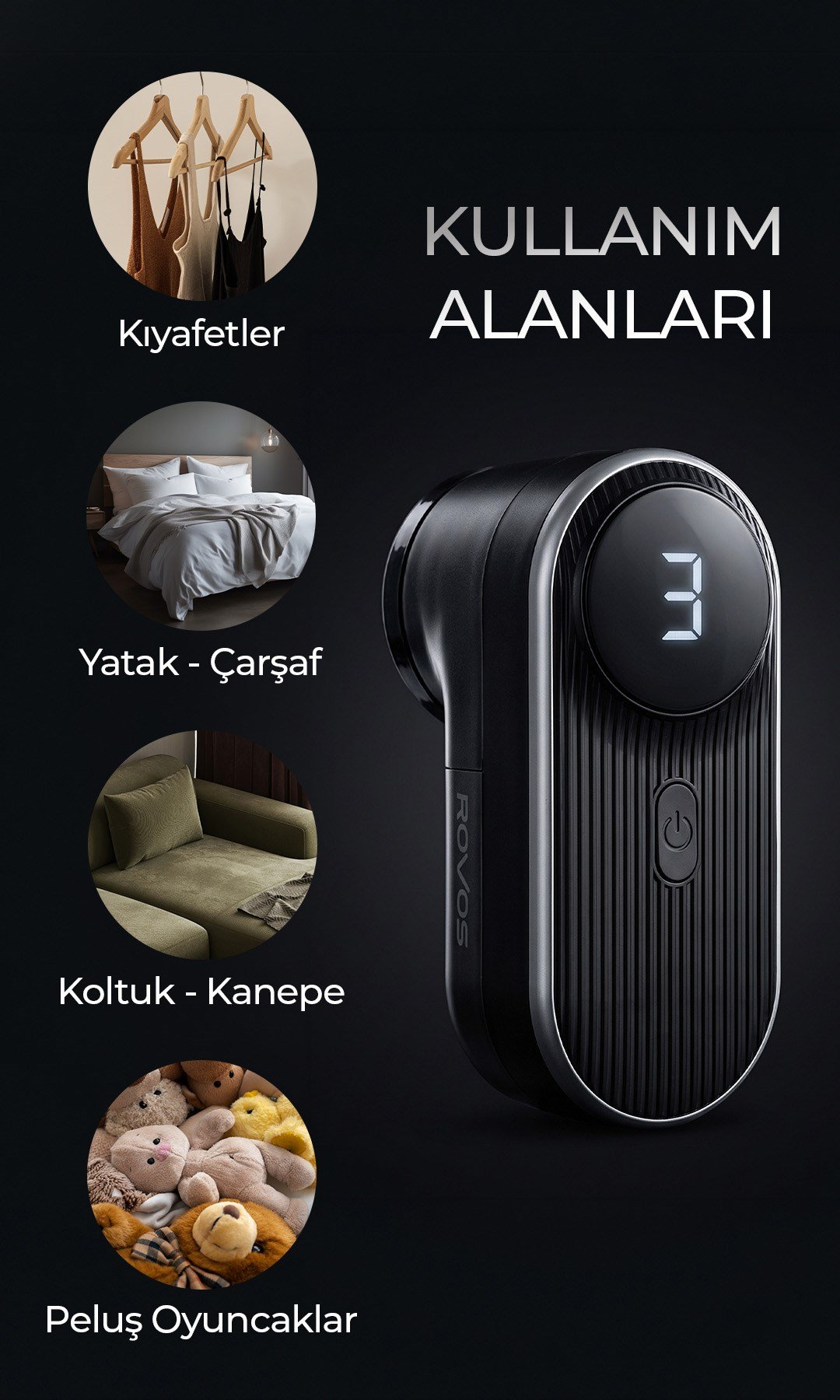 Dijital Ekranlı Şarjlı Tüy Temizleme Makinesi, 3 Hız Kademeli Tüy Tiftik Temizleyici 