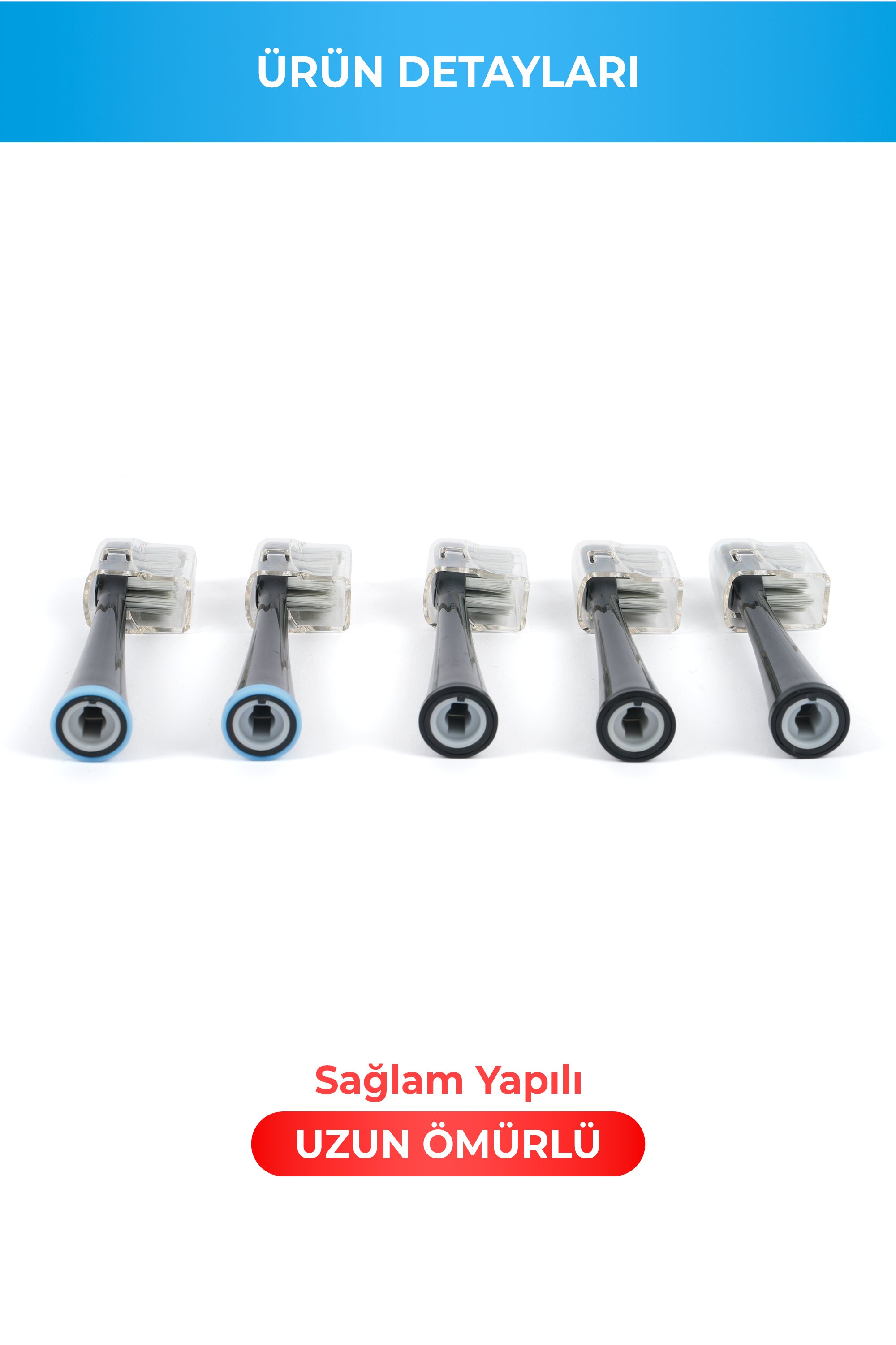 Einsteel Şarj Edilebilir Elektirikli Diş fırçası Yedek Başlık 5 'li Set