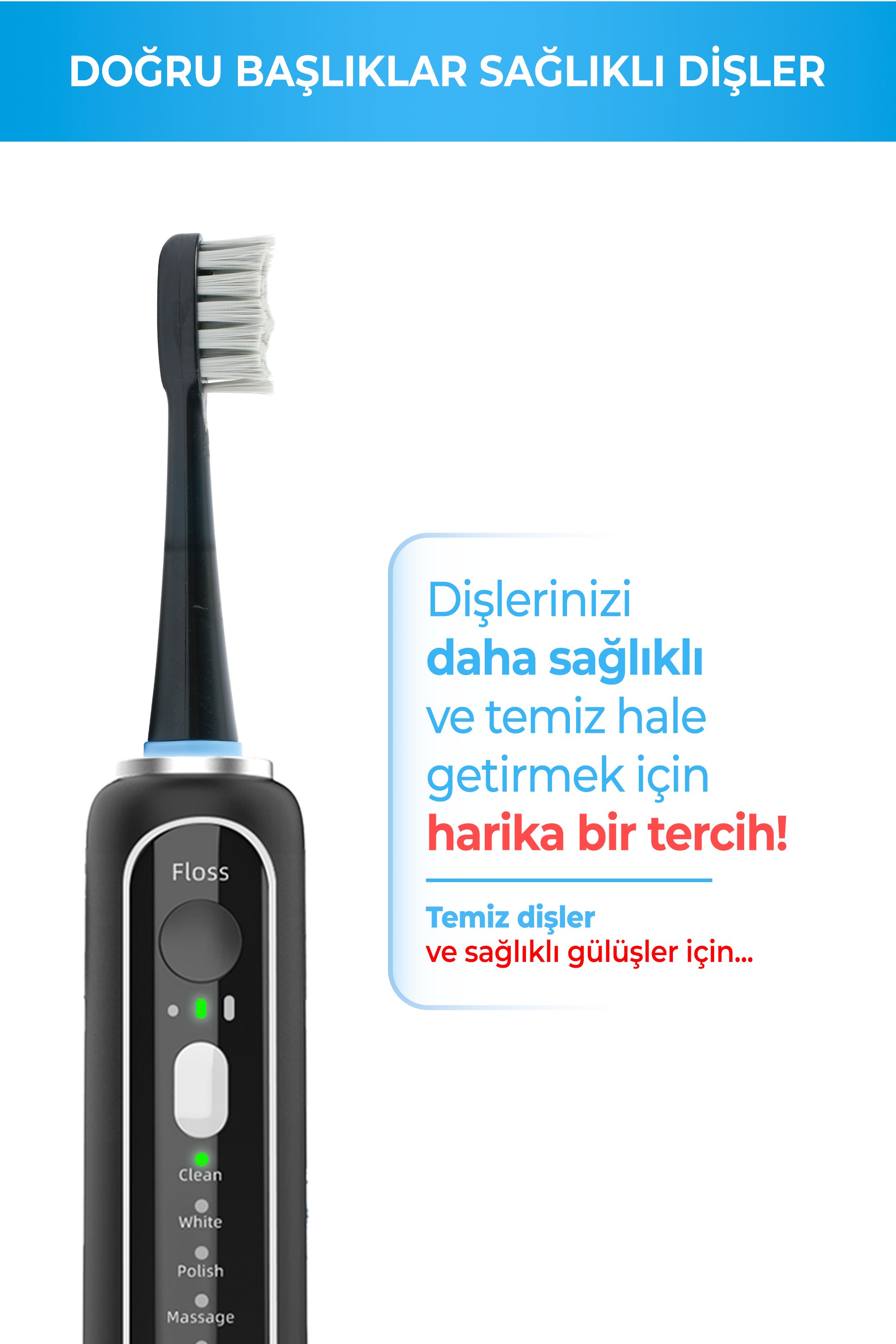 Einsteel Şarj Edilebilir Elektirikli Diş fırçası Yedek Başlık 5 'li Set