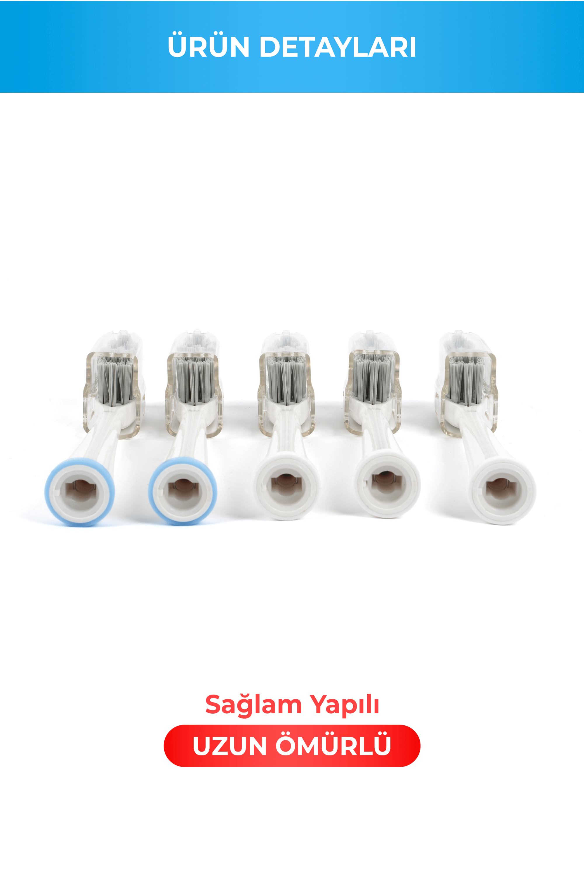 Einsteel Şarj Edilebilir Elektirikli Diş fırçası Yedek Başlık 5 'li Set