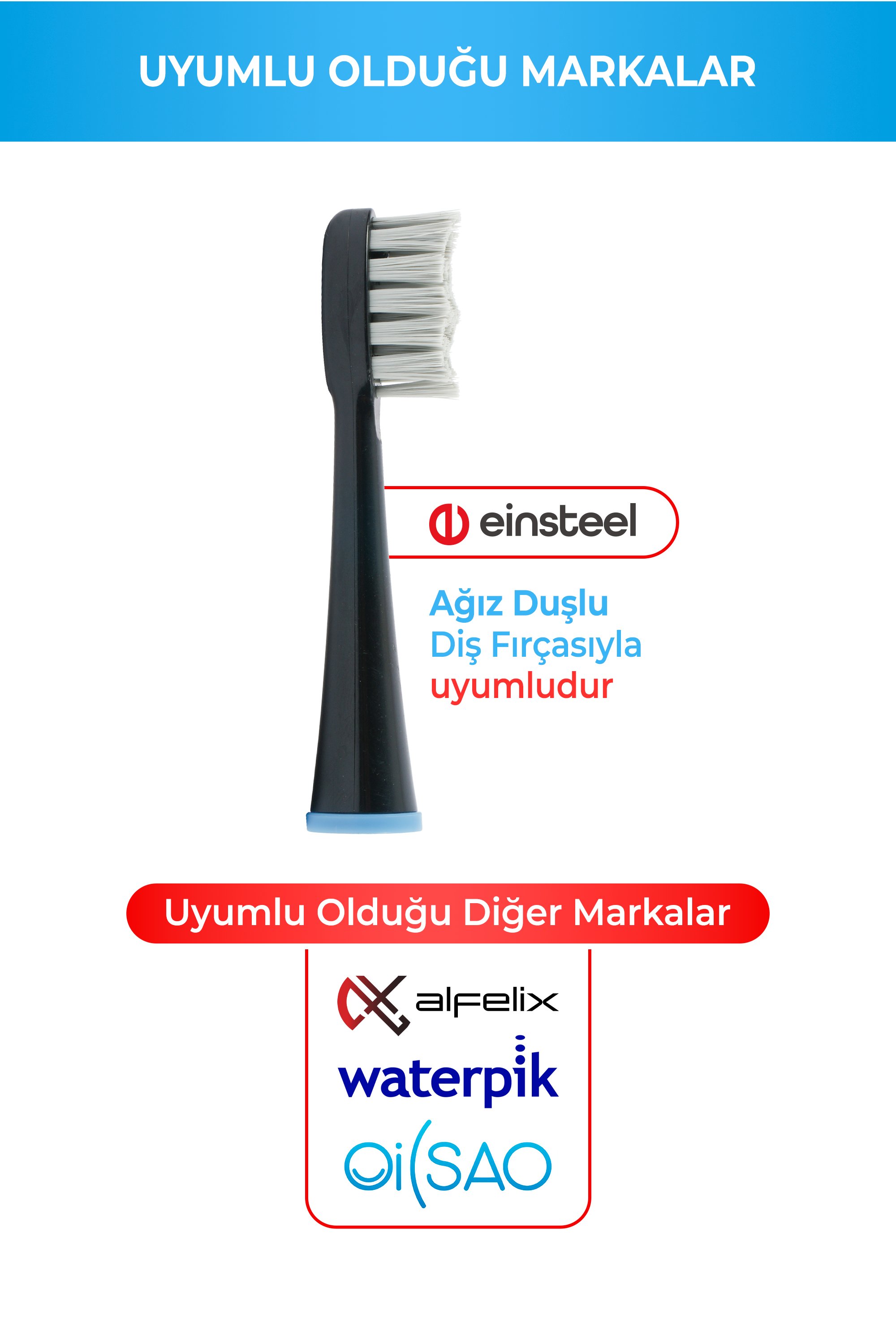 Einsteel Şarj Edilebilir Elektirikli Diş fırçası Yedek Başlık 5 'li Set