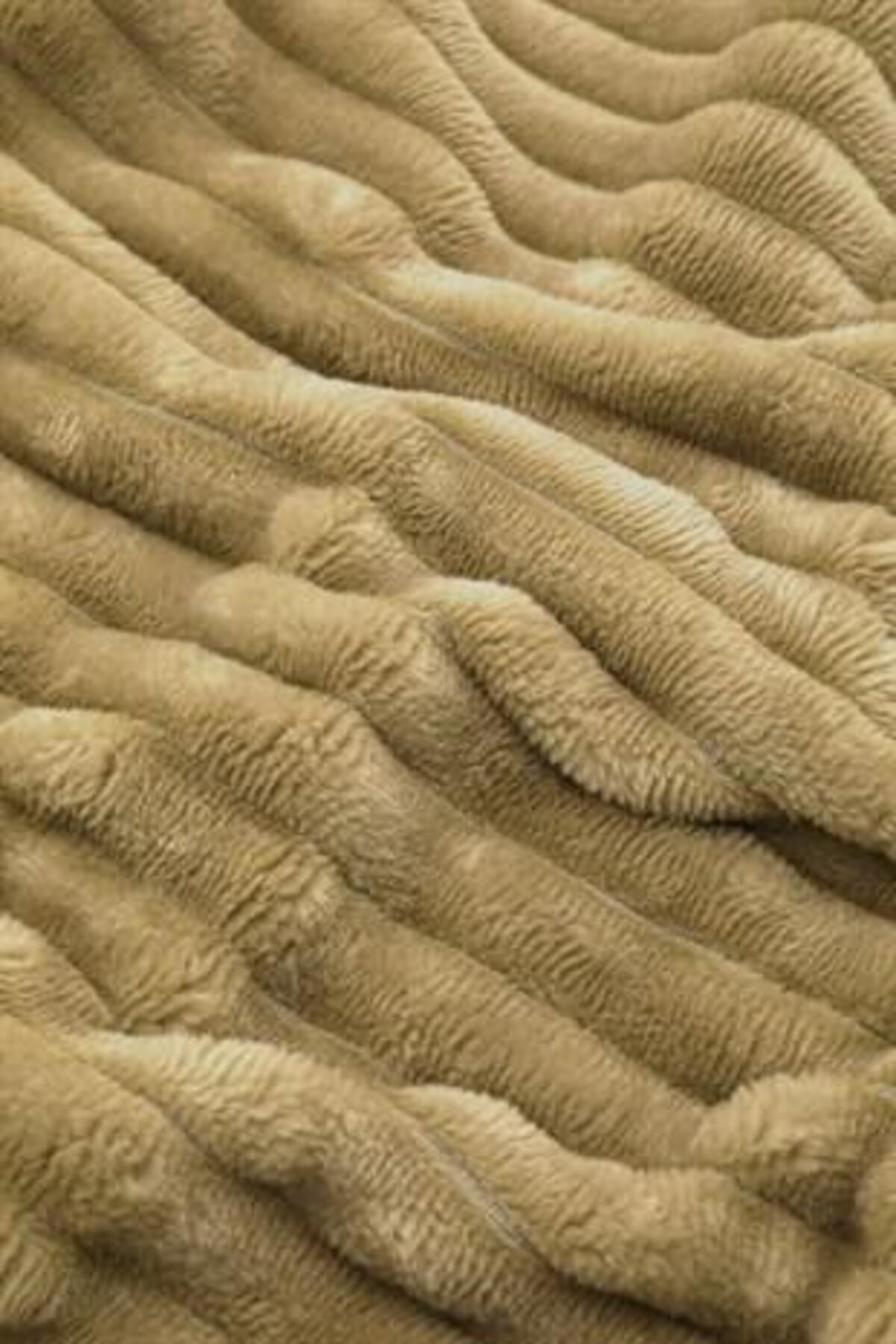 Eternity Fitilli Peluş Tek Kişilik Nevresim Takımı - Hardal