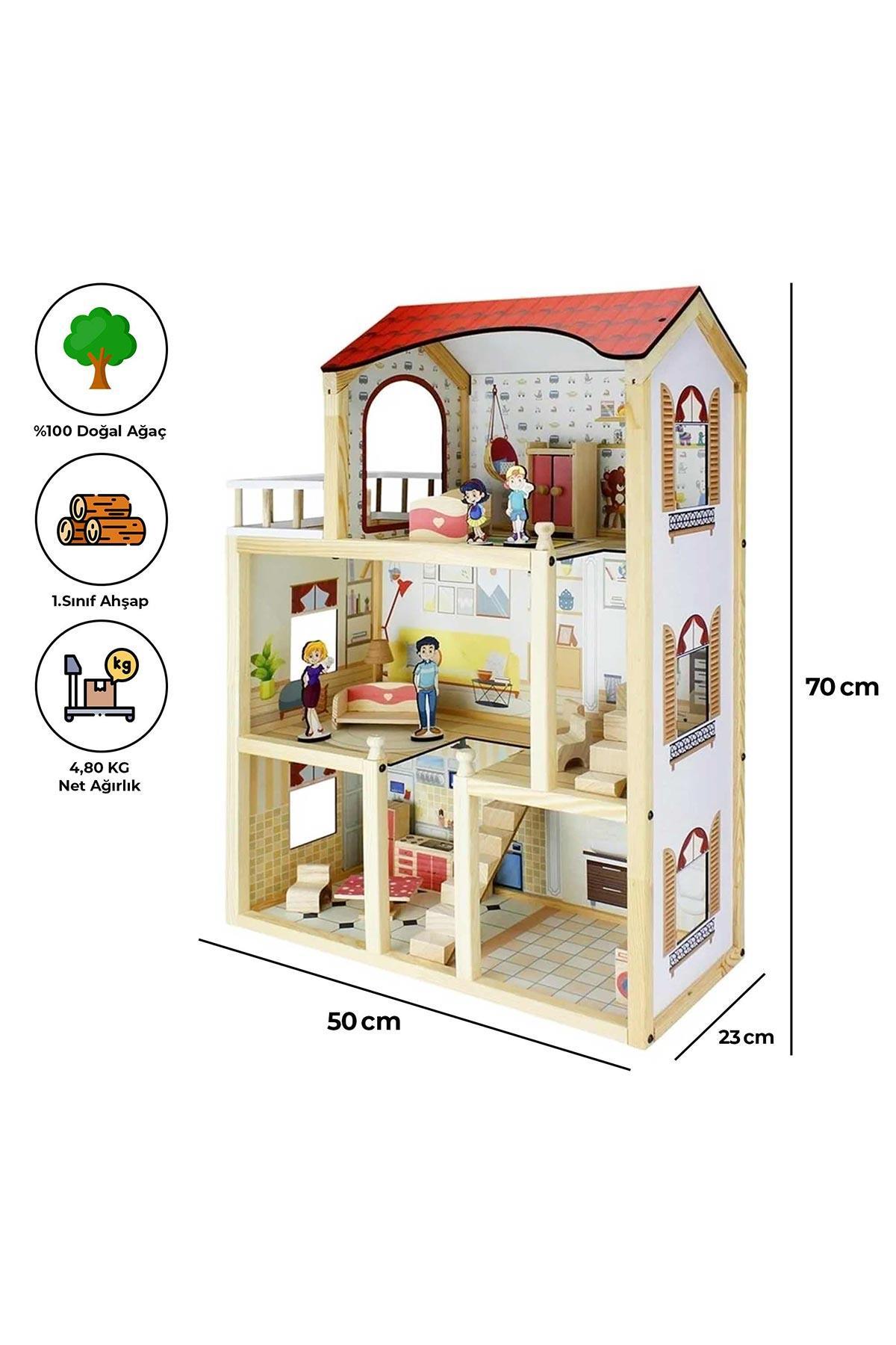 EV18 Doğal Ağaç Çocuk Oyun Evi Demonte, Hediye Çocuk Halısı T2004